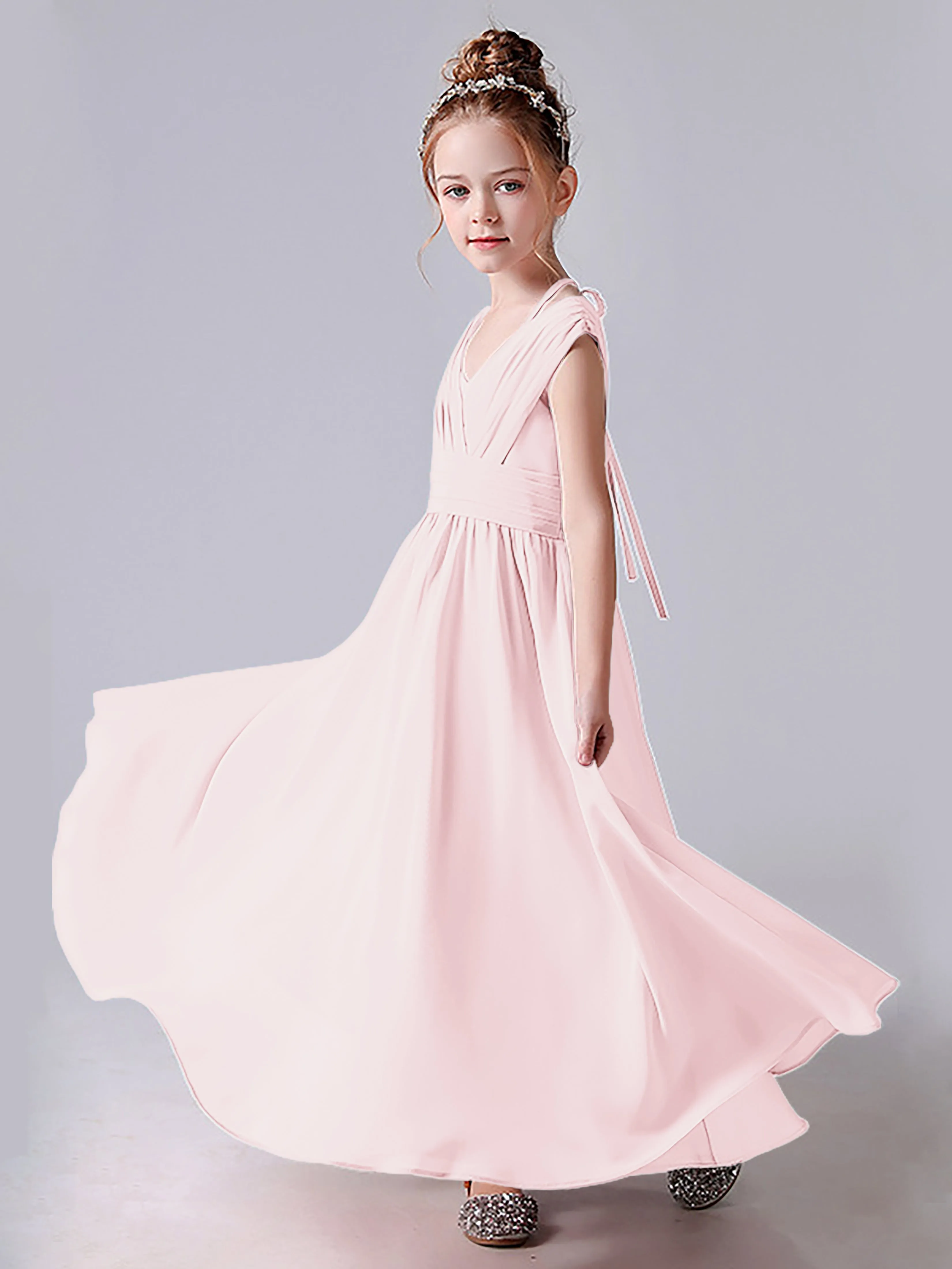 Halter V Back Junior Bridesmaid Dress