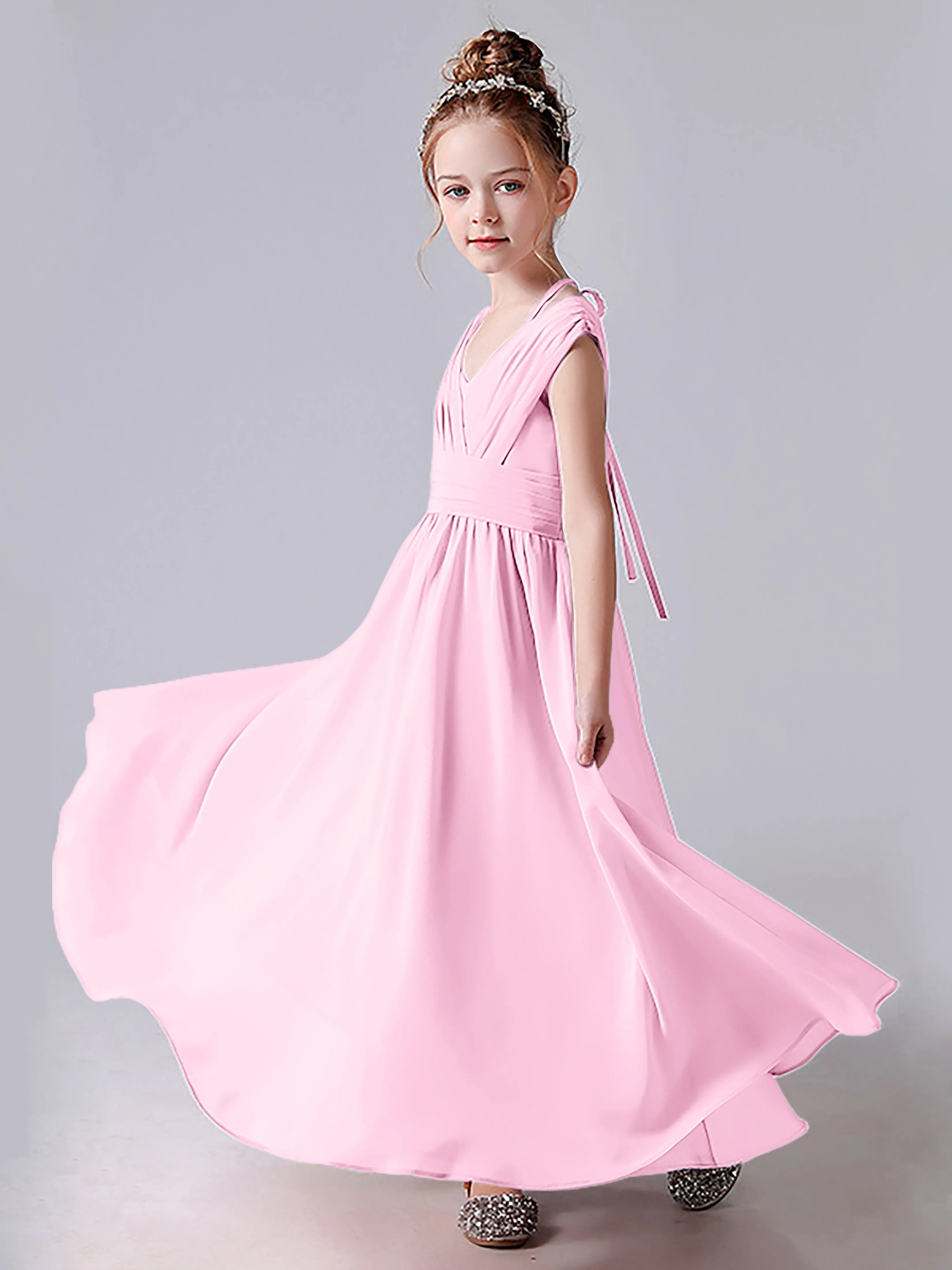 Halter V Back Junior Bridesmaid Dress