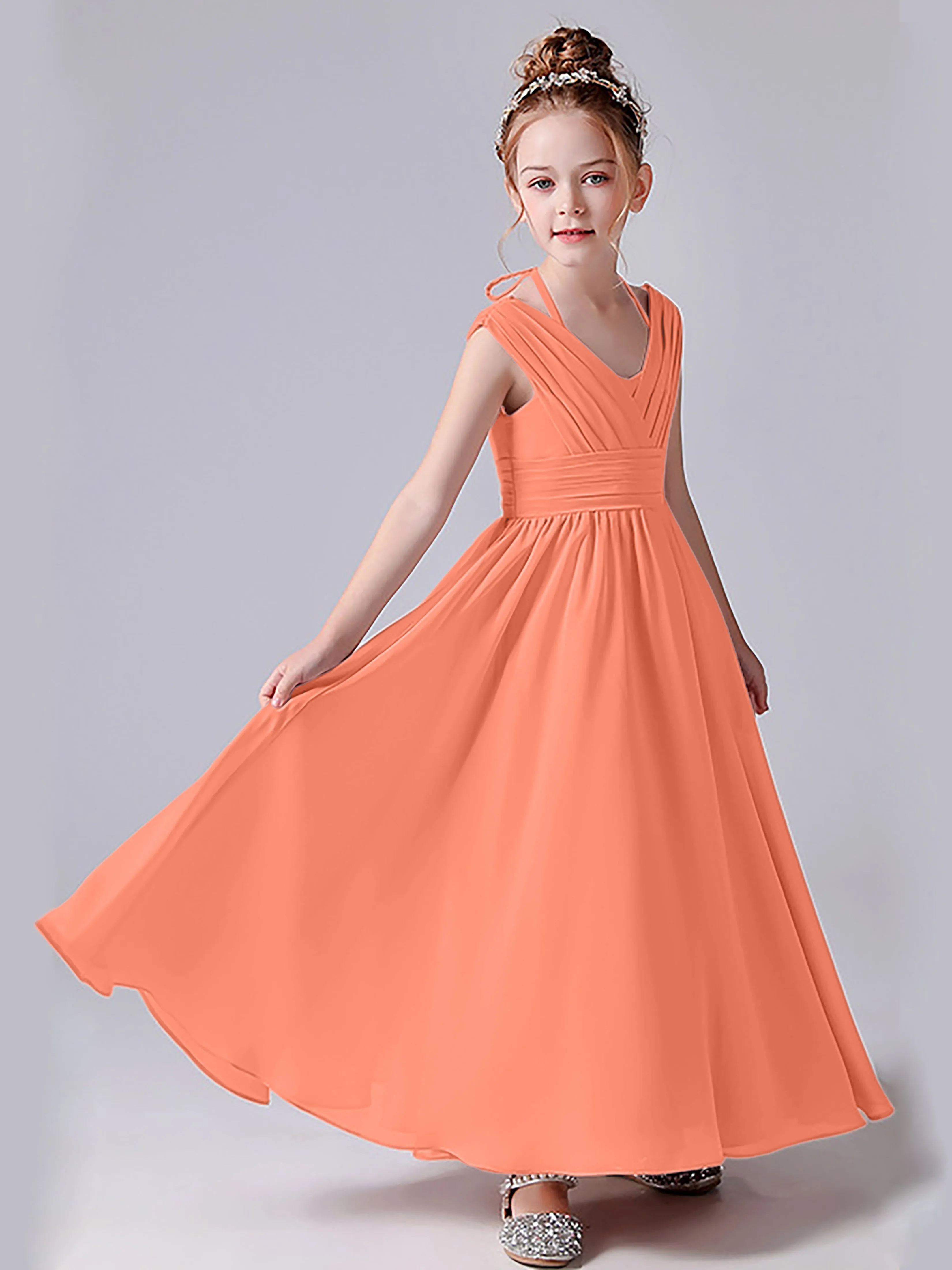 Halter V Back Junior Bridesmaid Dress