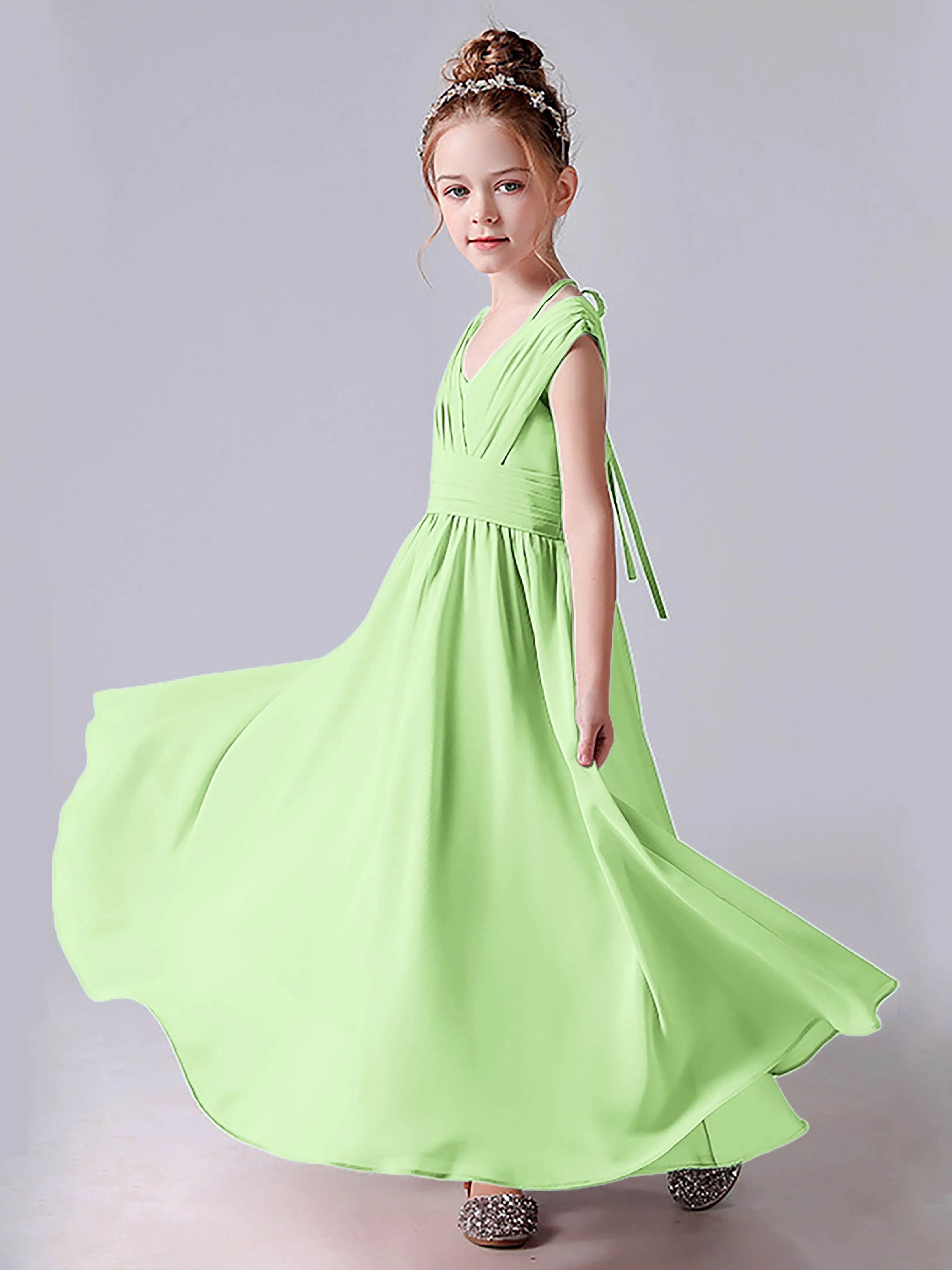 Halter V Back Junior Bridesmaid Dress