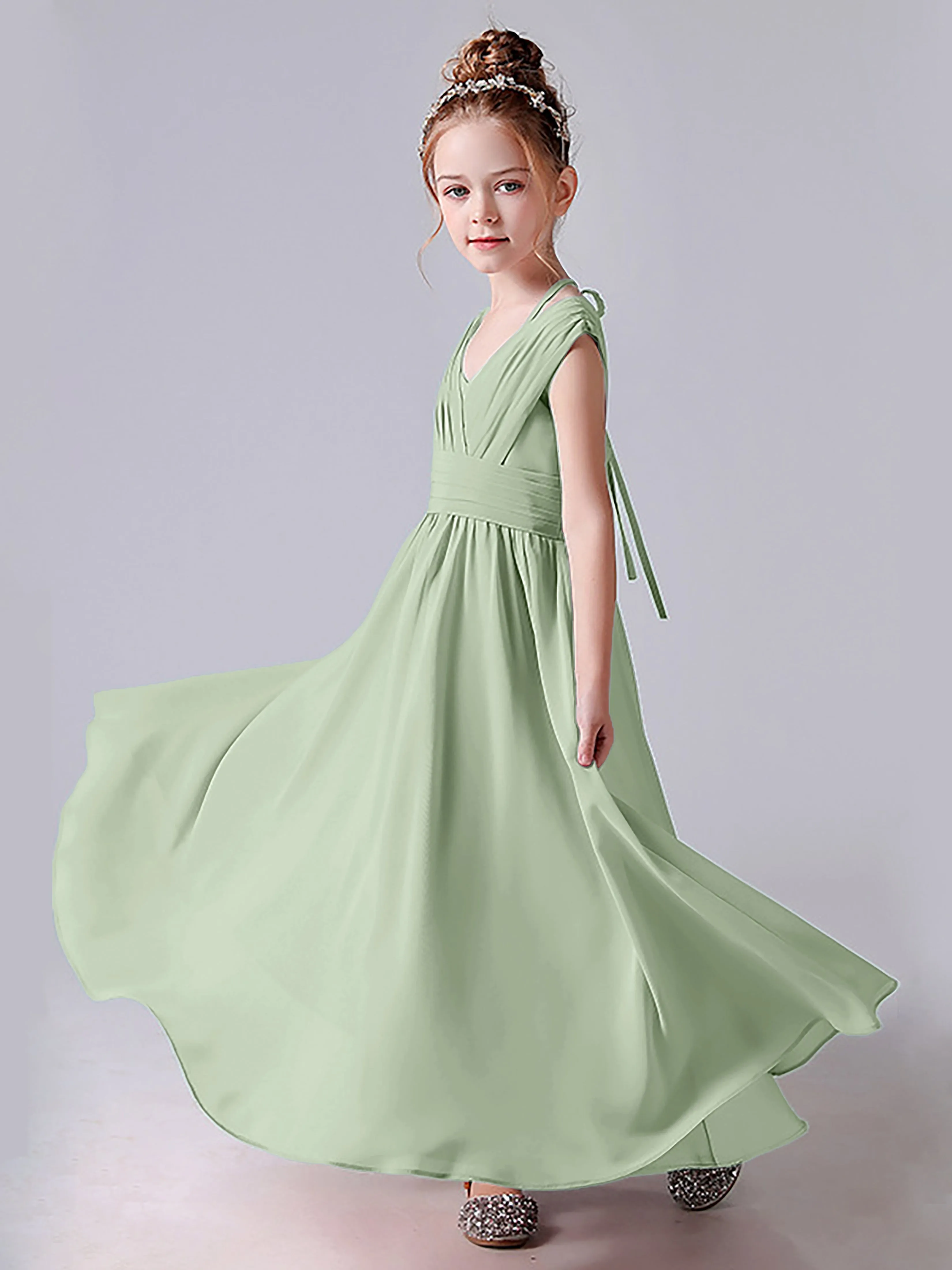 Halter V Back Junior Bridesmaid Dress