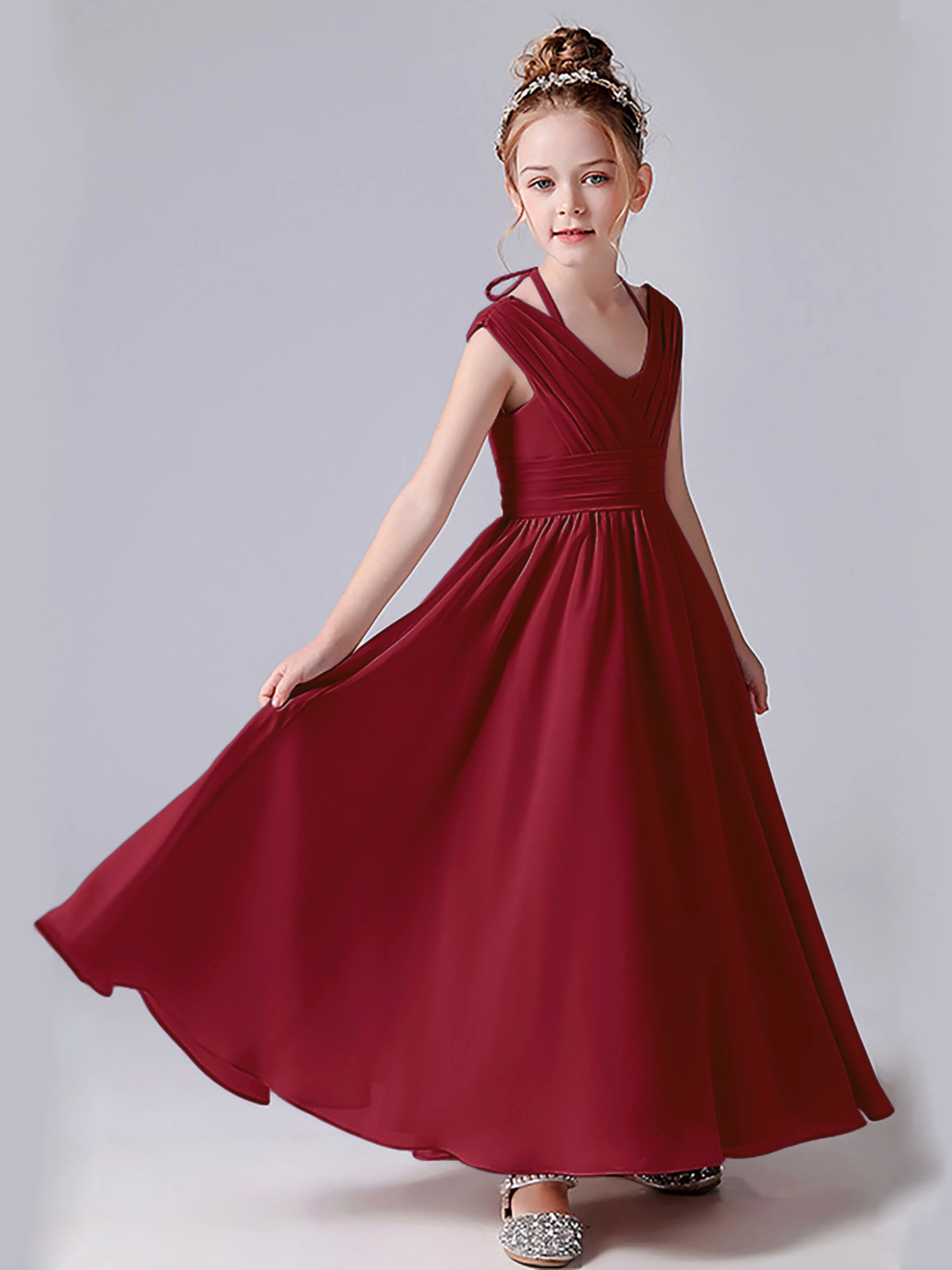 Halter V Back Junior Bridesmaid Dress