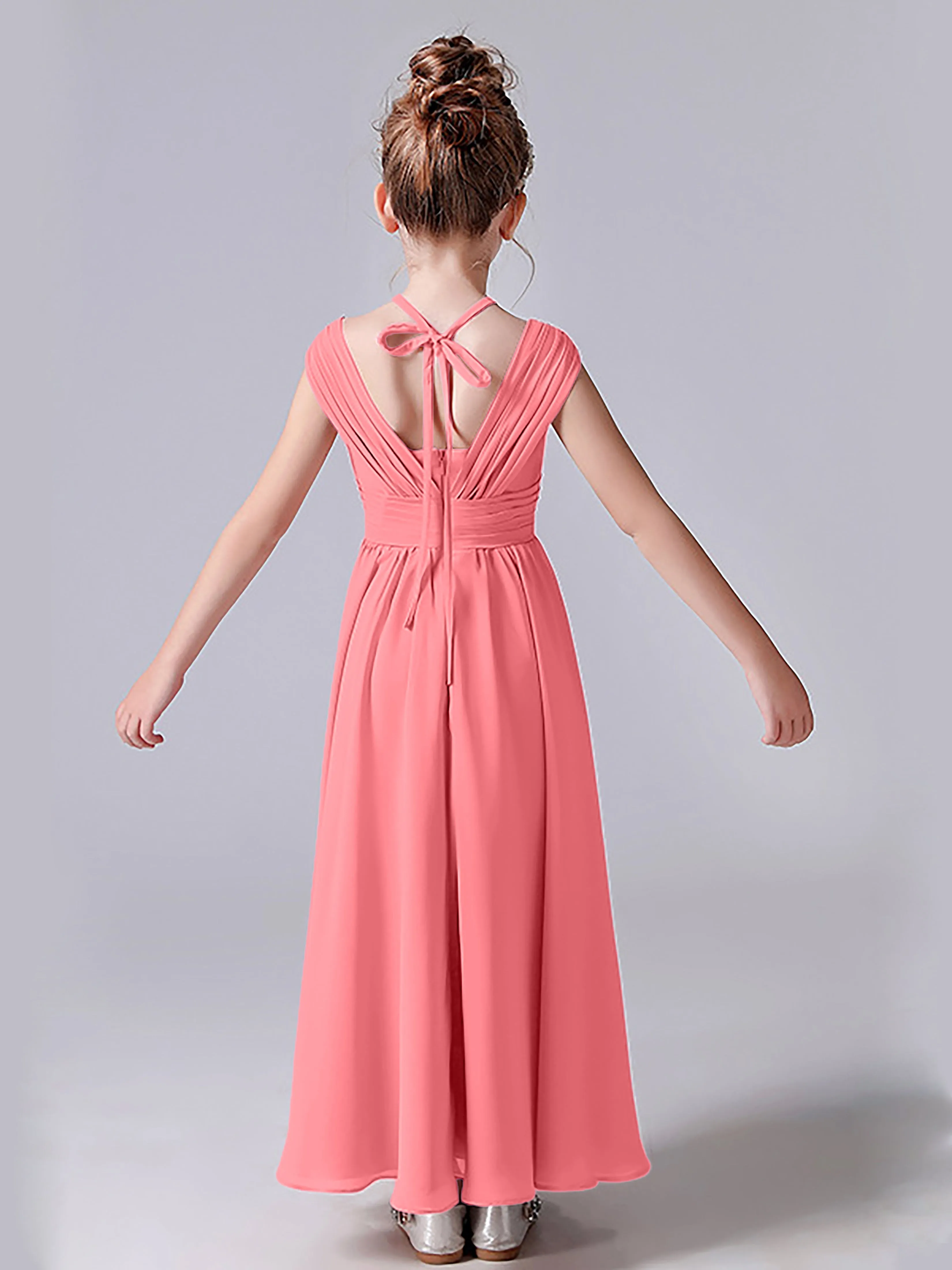 Halter V Back Junior Bridesmaid Dress