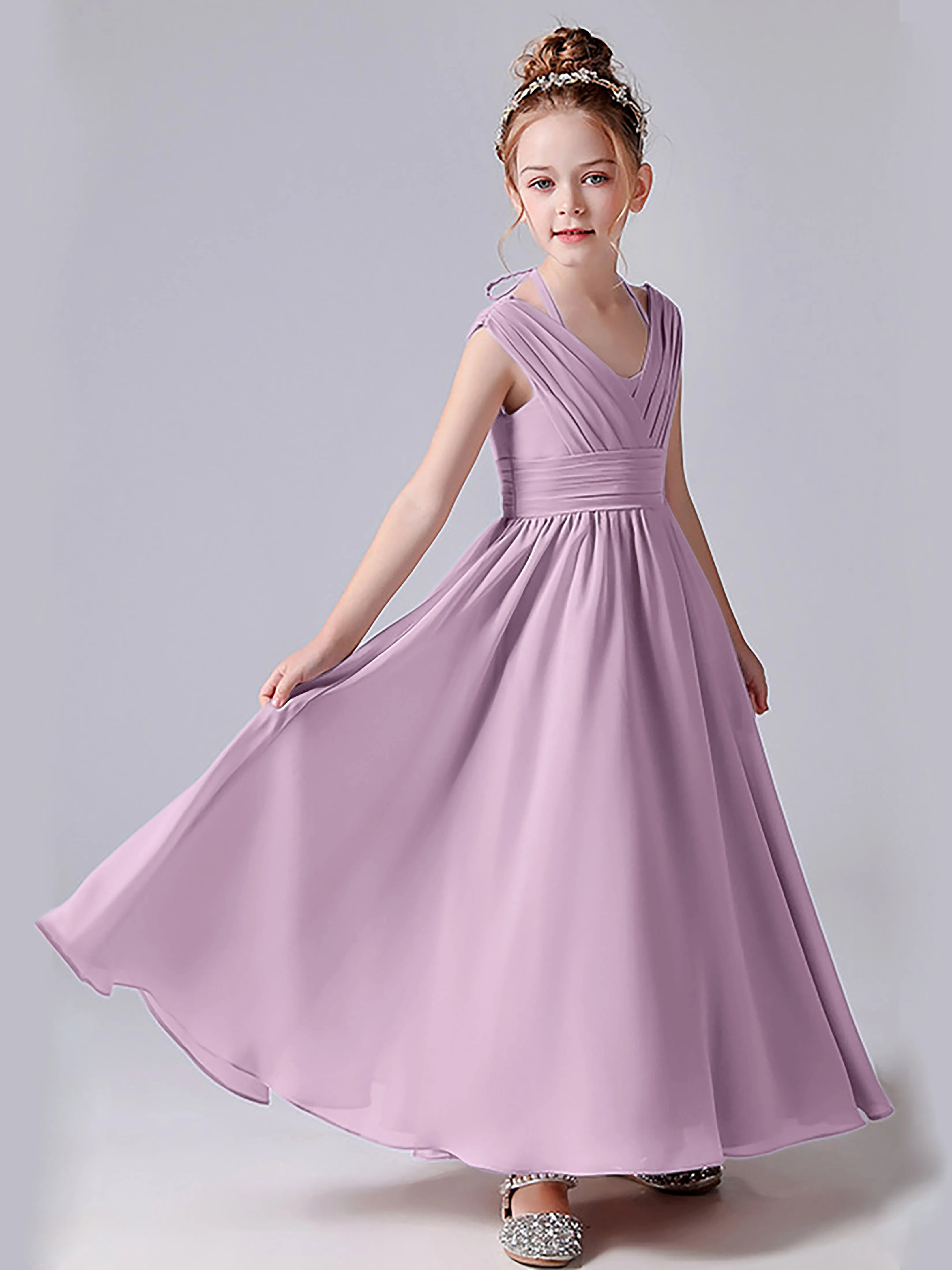 Halter V Back Junior Bridesmaid Dress