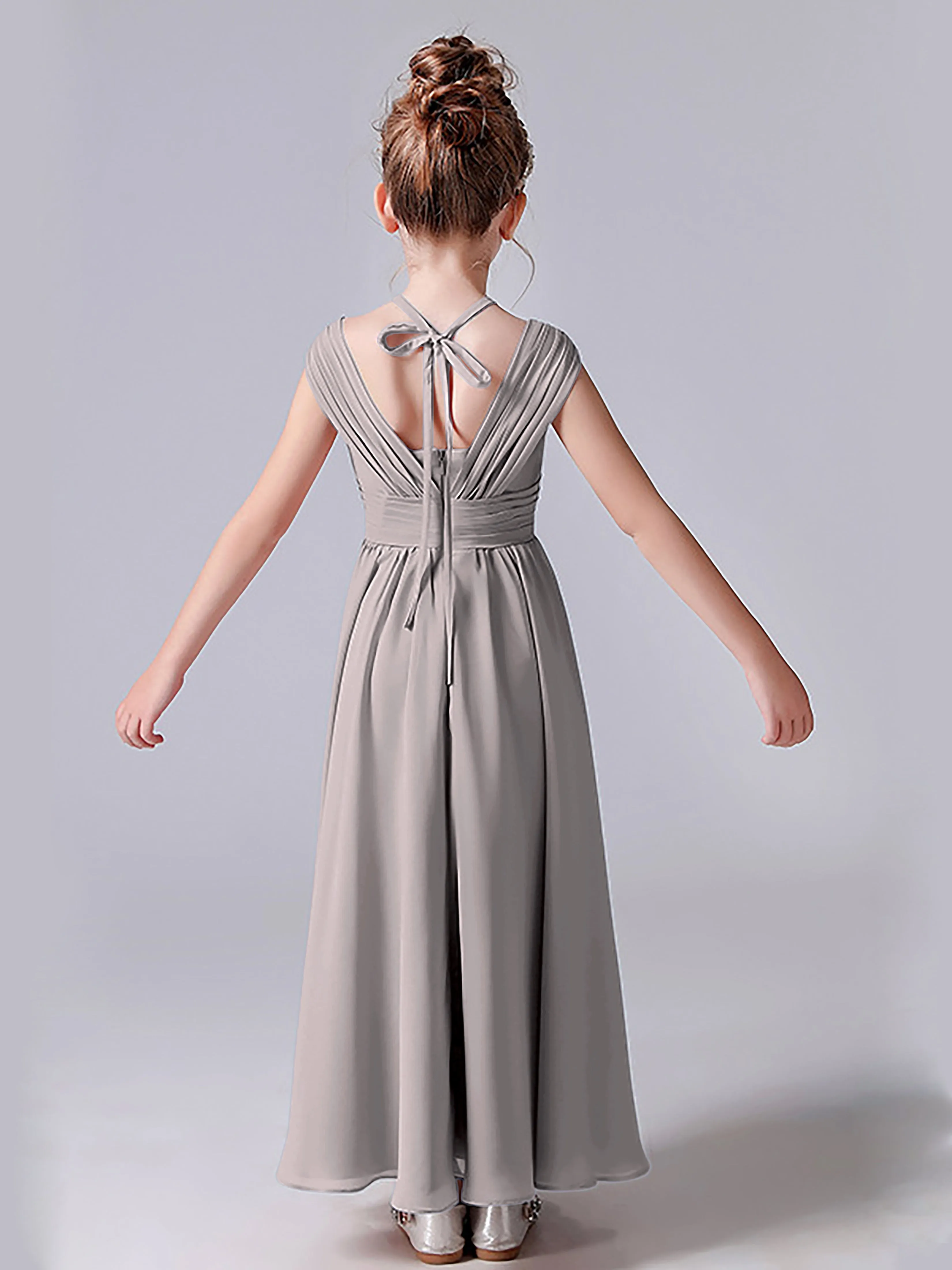 Halter V Back Junior Bridesmaid Dress