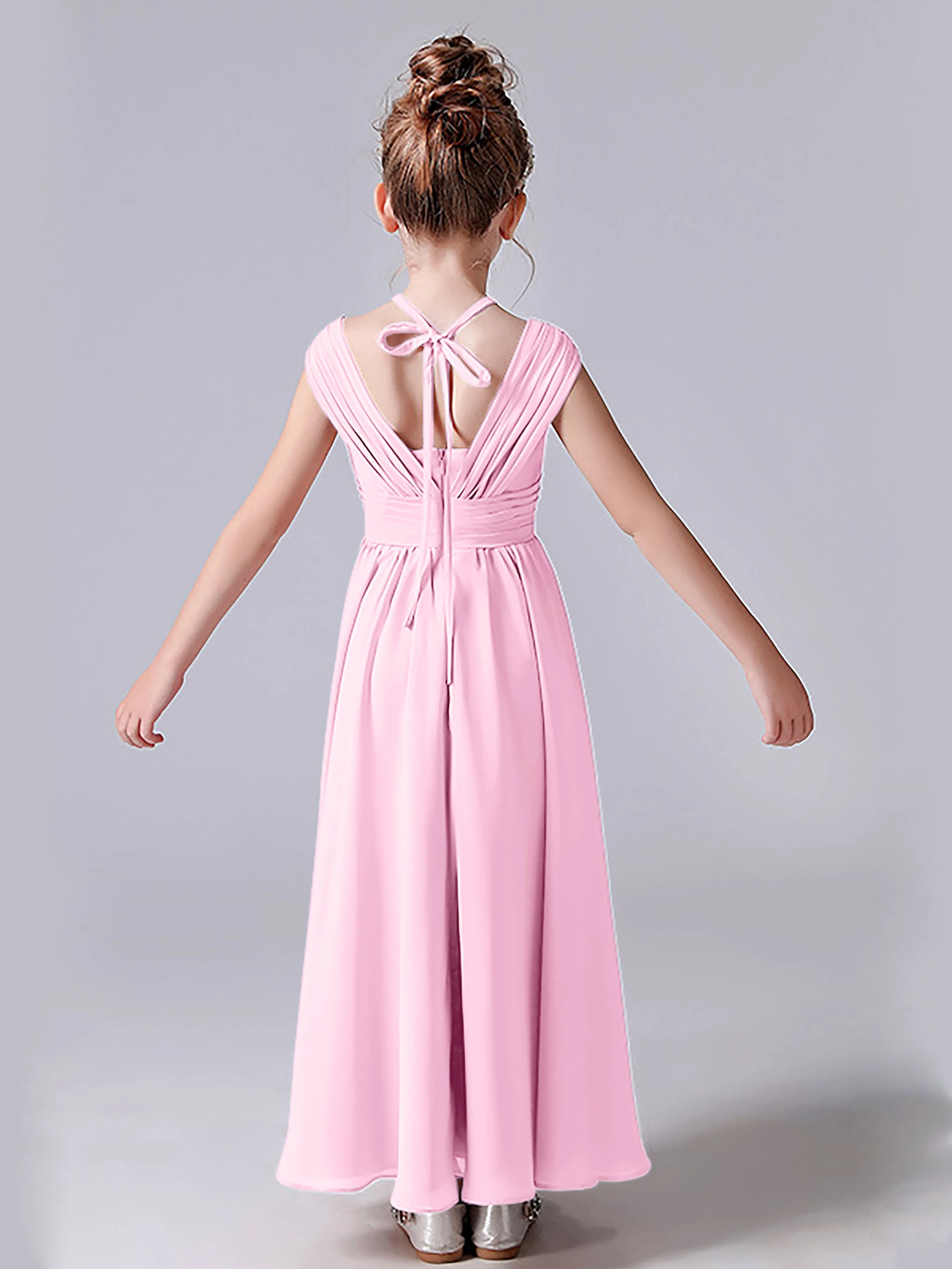 Halter V Back Junior Bridesmaid Dress