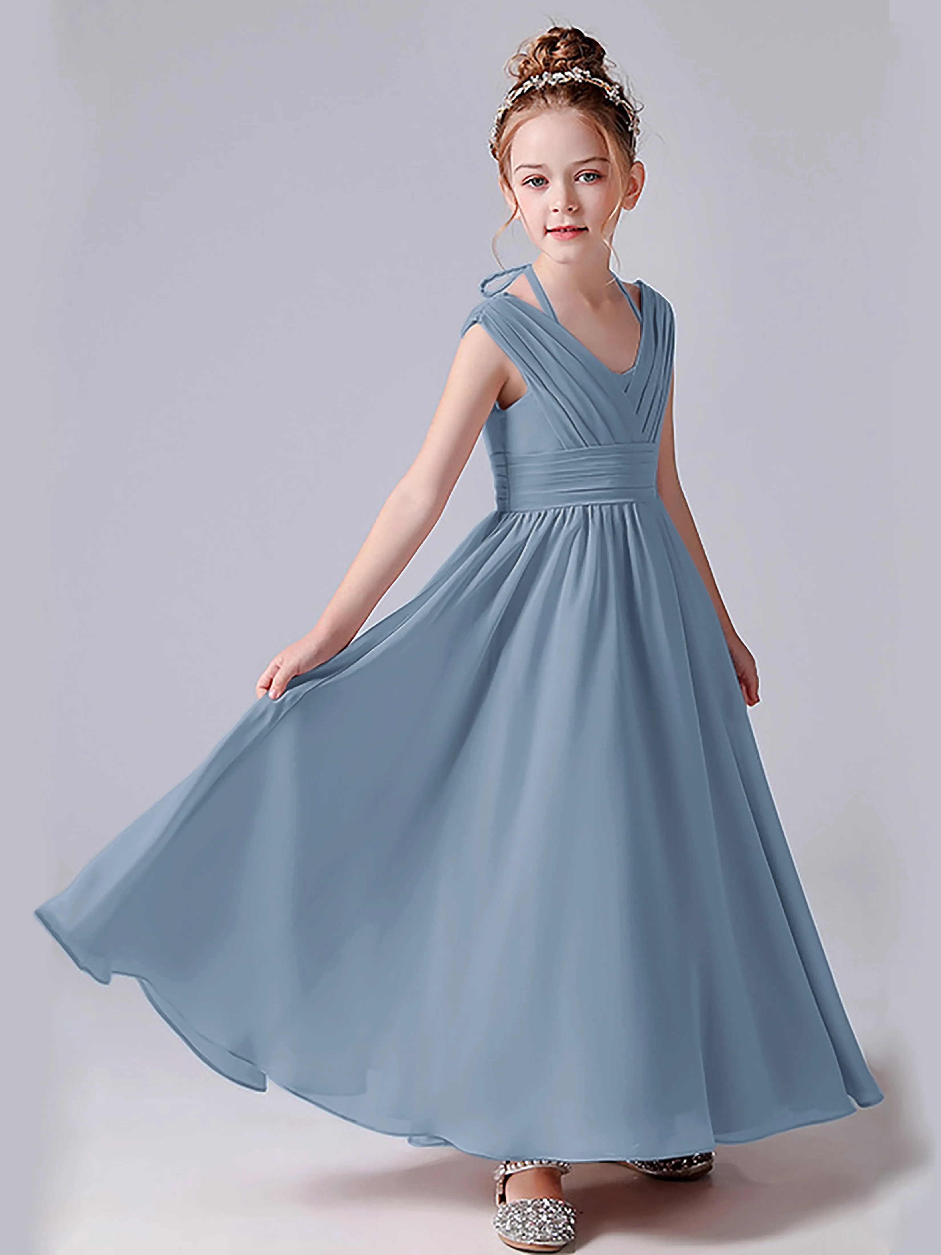 Halter V Back Junior Bridesmaid Dress