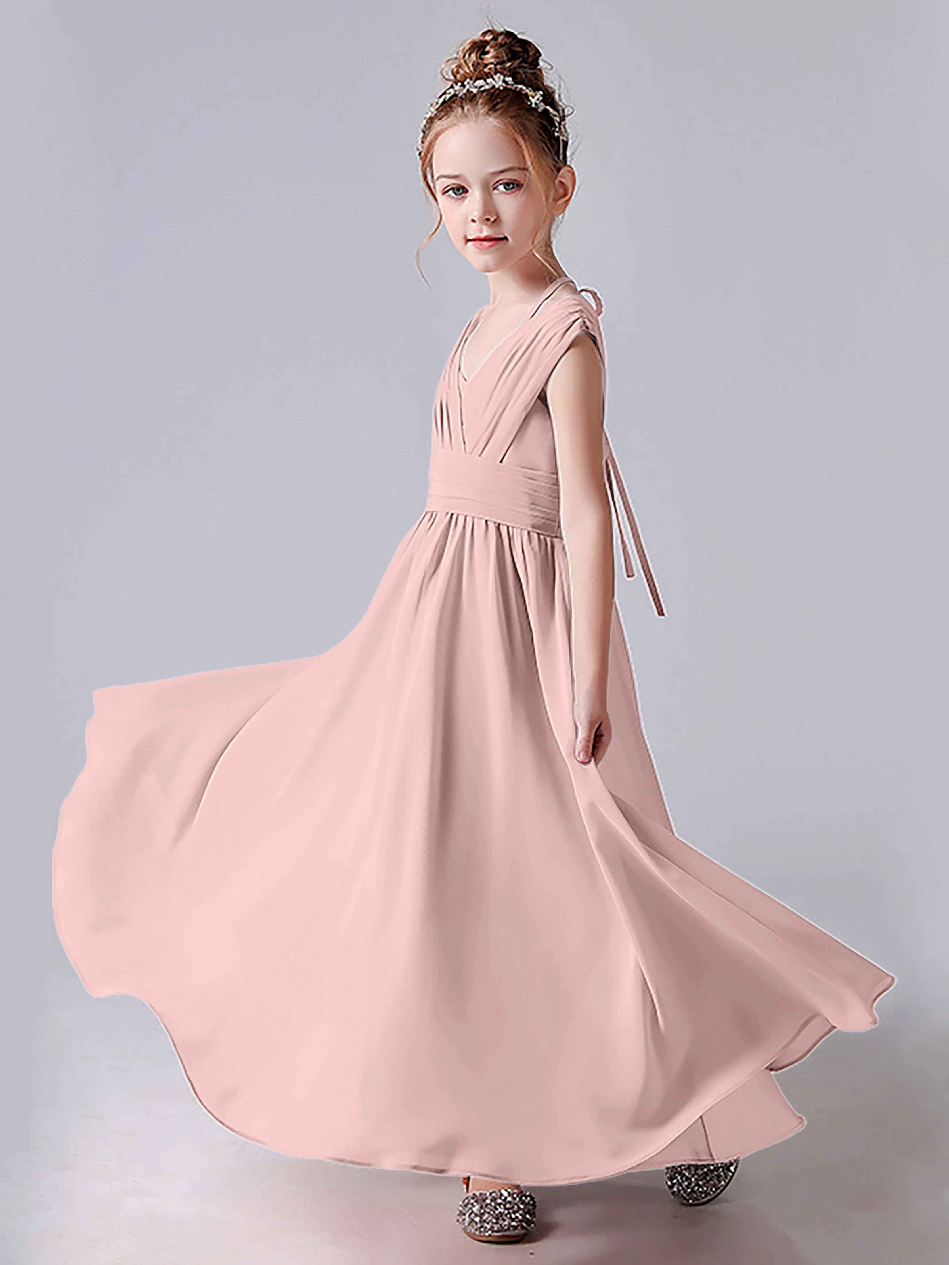 Halter V Back Junior Bridesmaid Dress