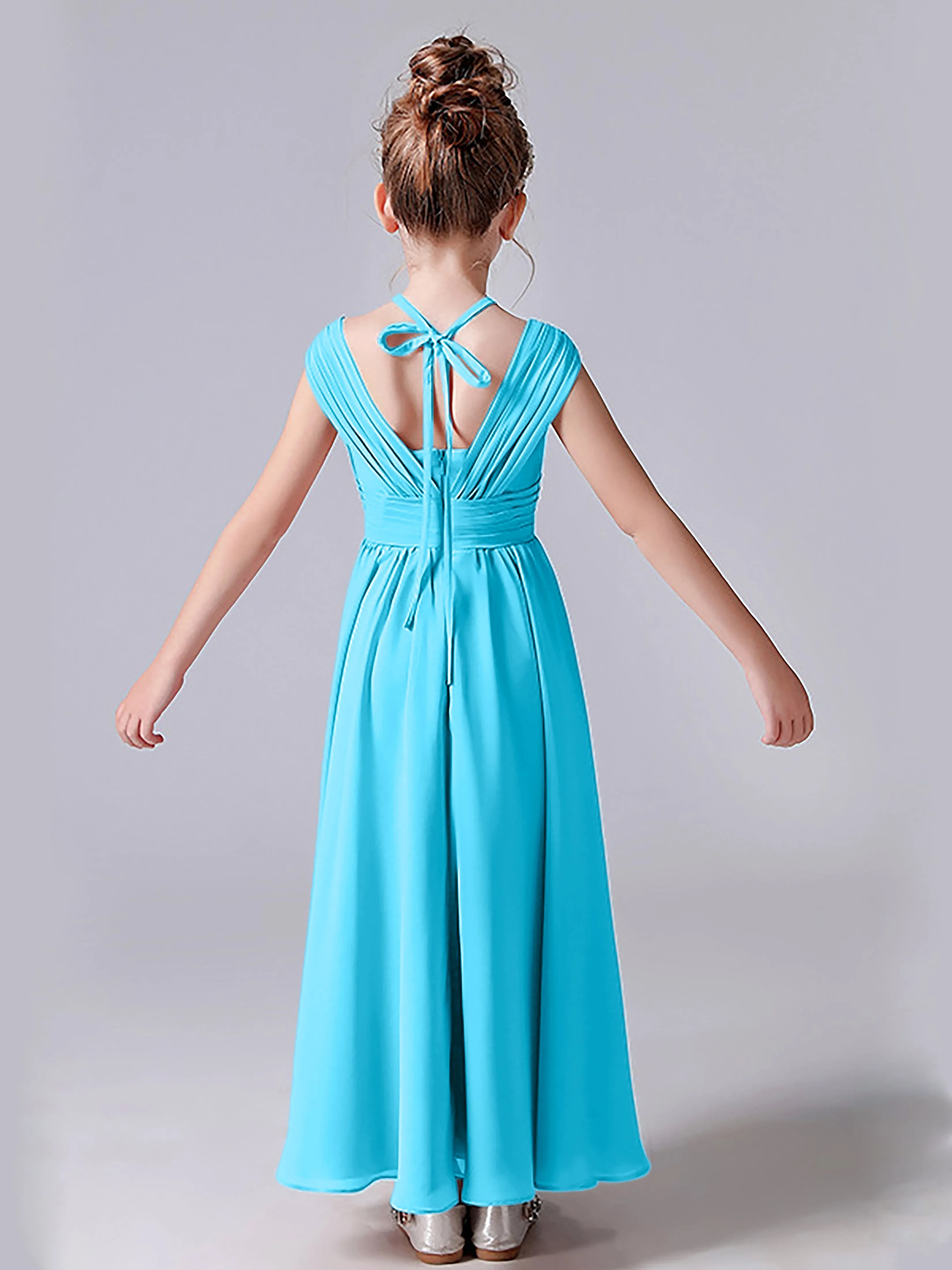 Halter V Back Junior Bridesmaid Dress