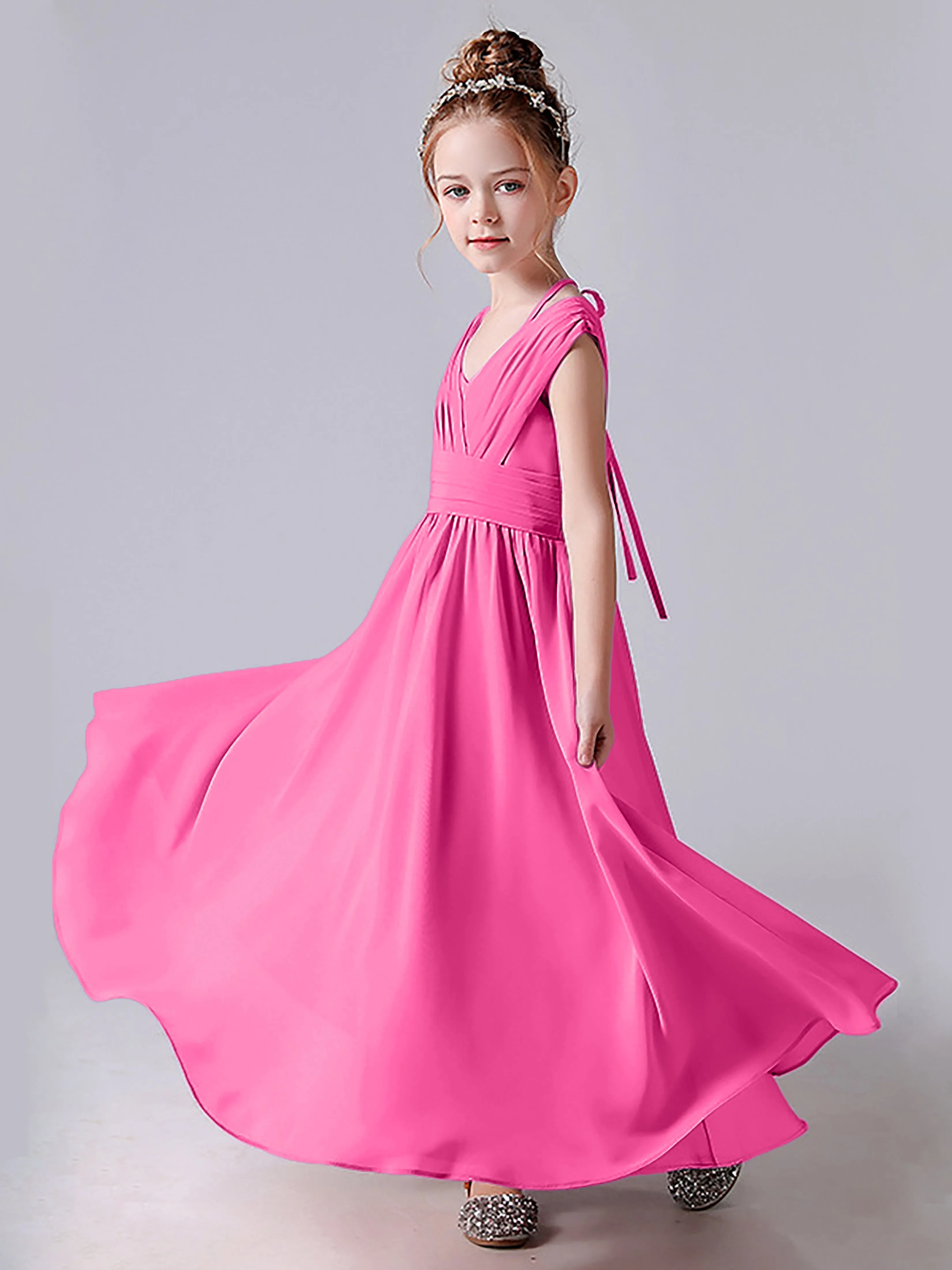 Halter V Back Junior Bridesmaid Dress