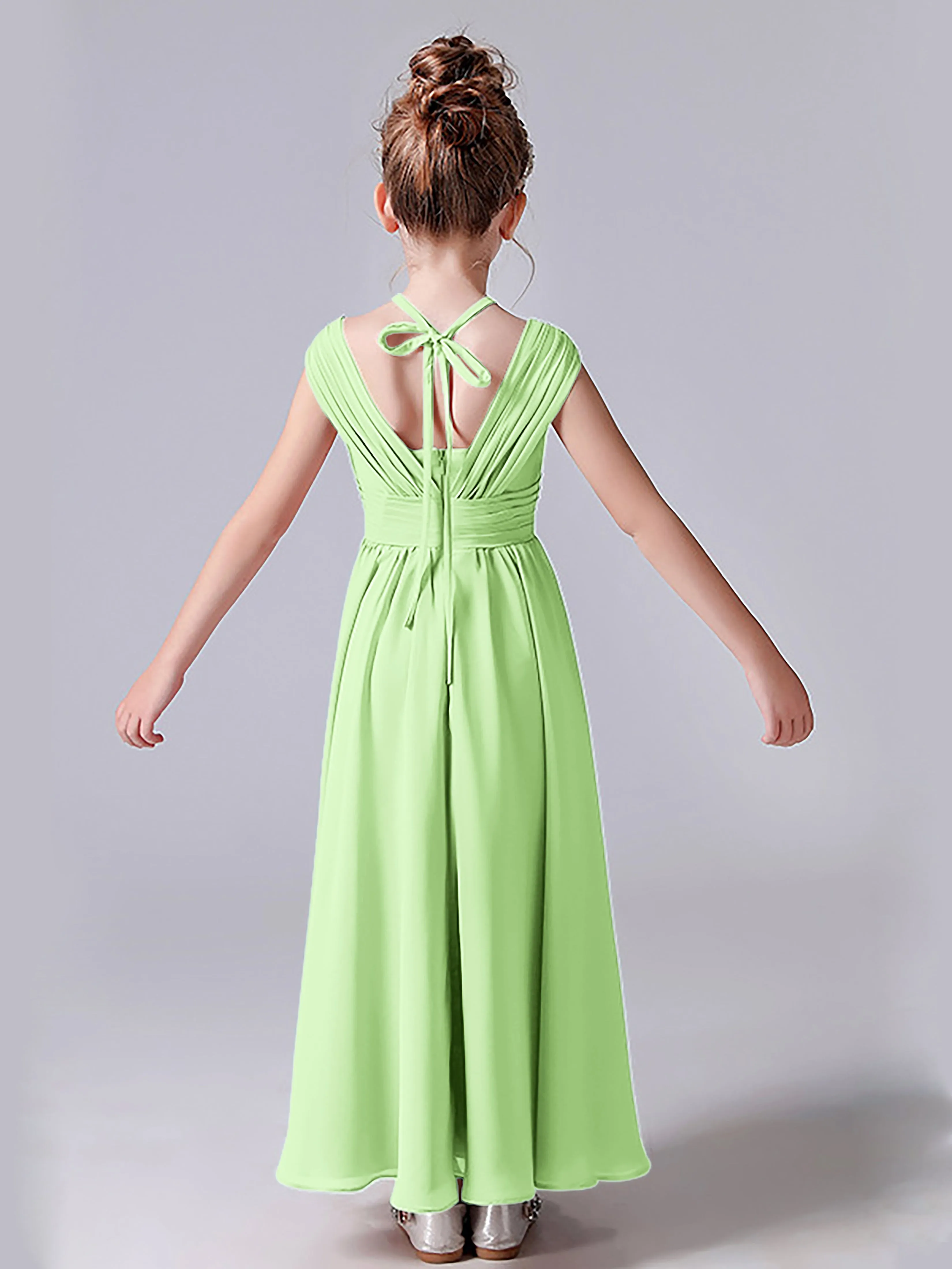 Halter V Back Junior Bridesmaid Dress