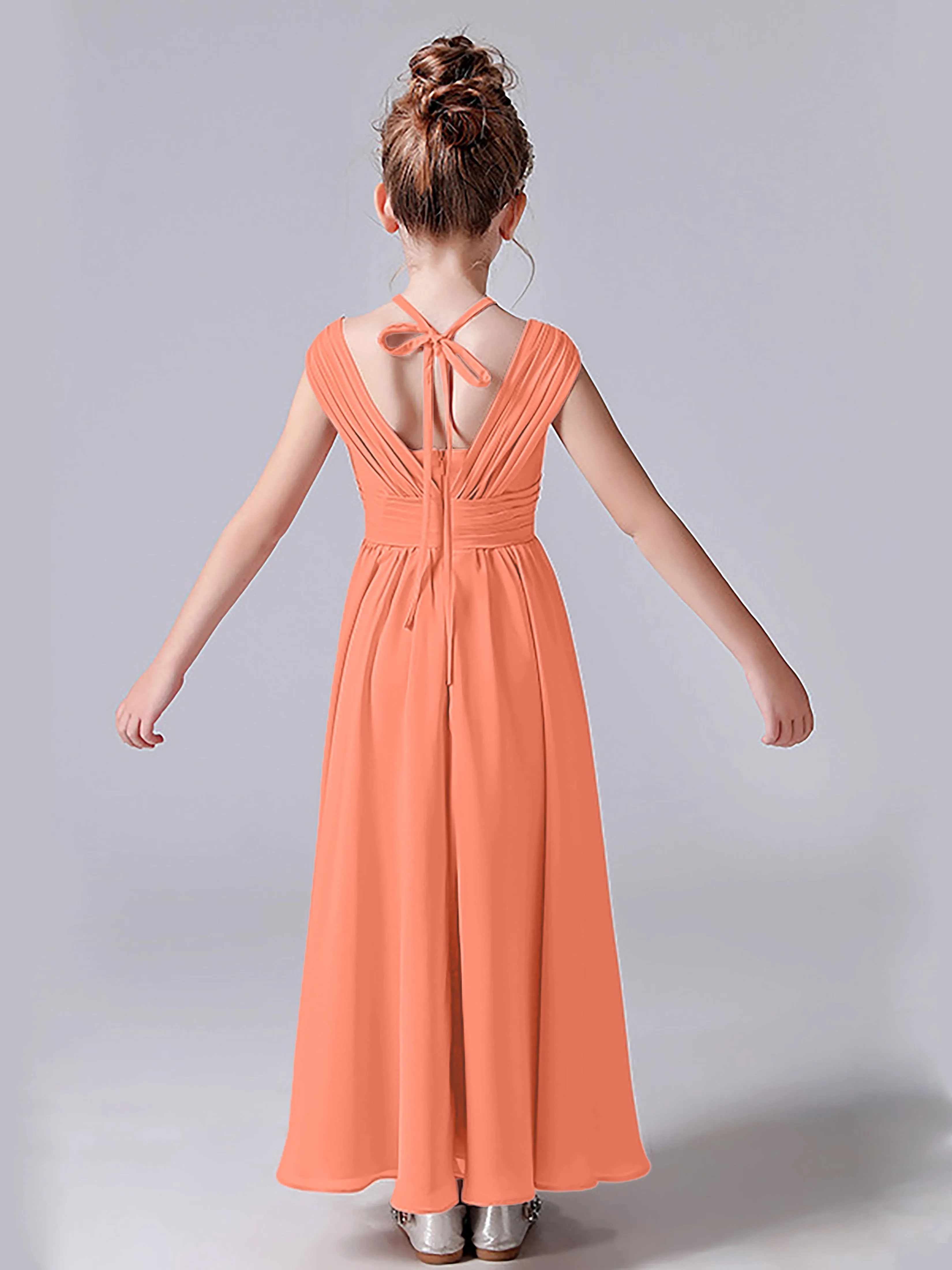 Halter V Back Junior Bridesmaid Dress