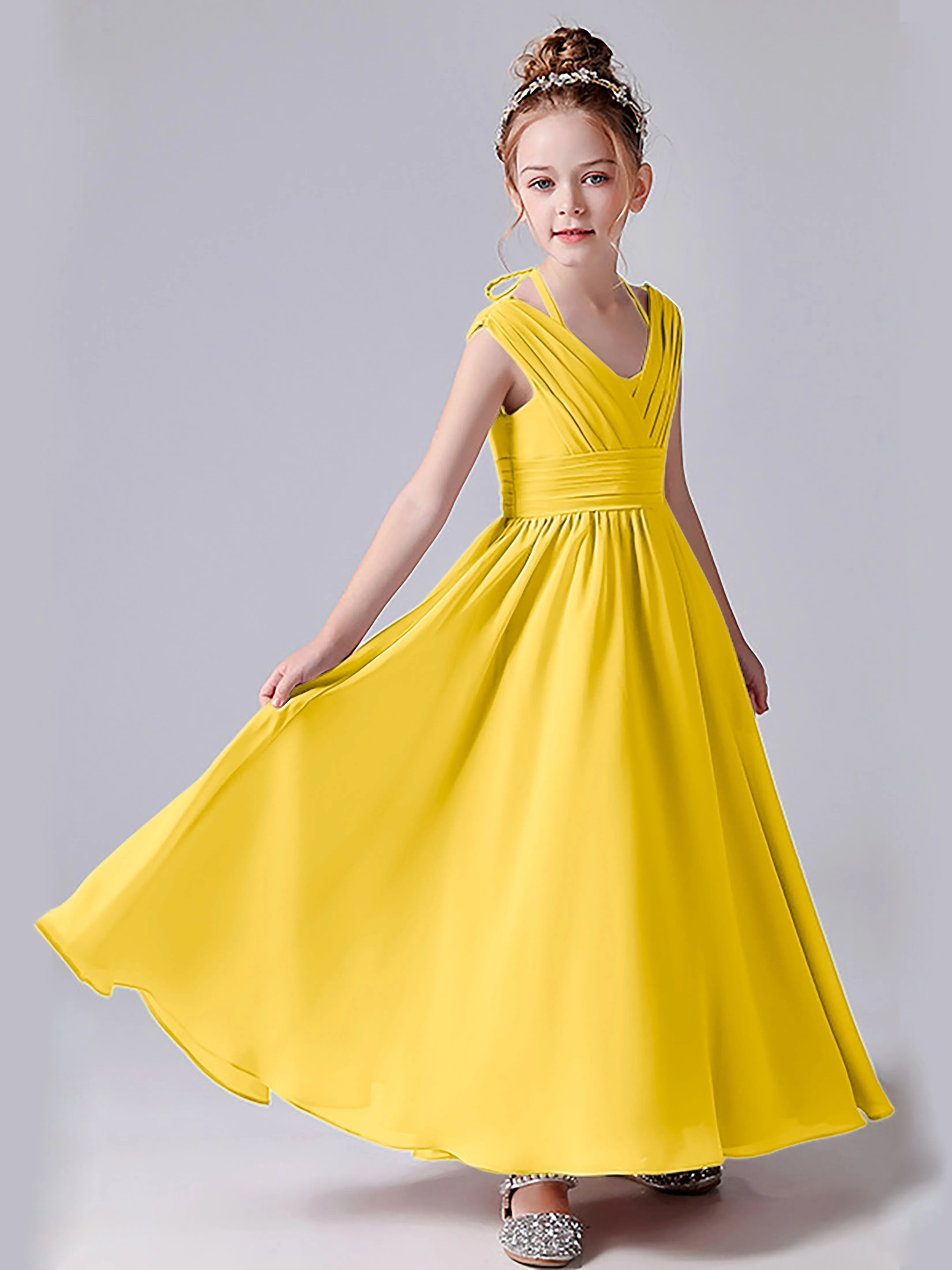 Halter V Back Junior Bridesmaid Dress