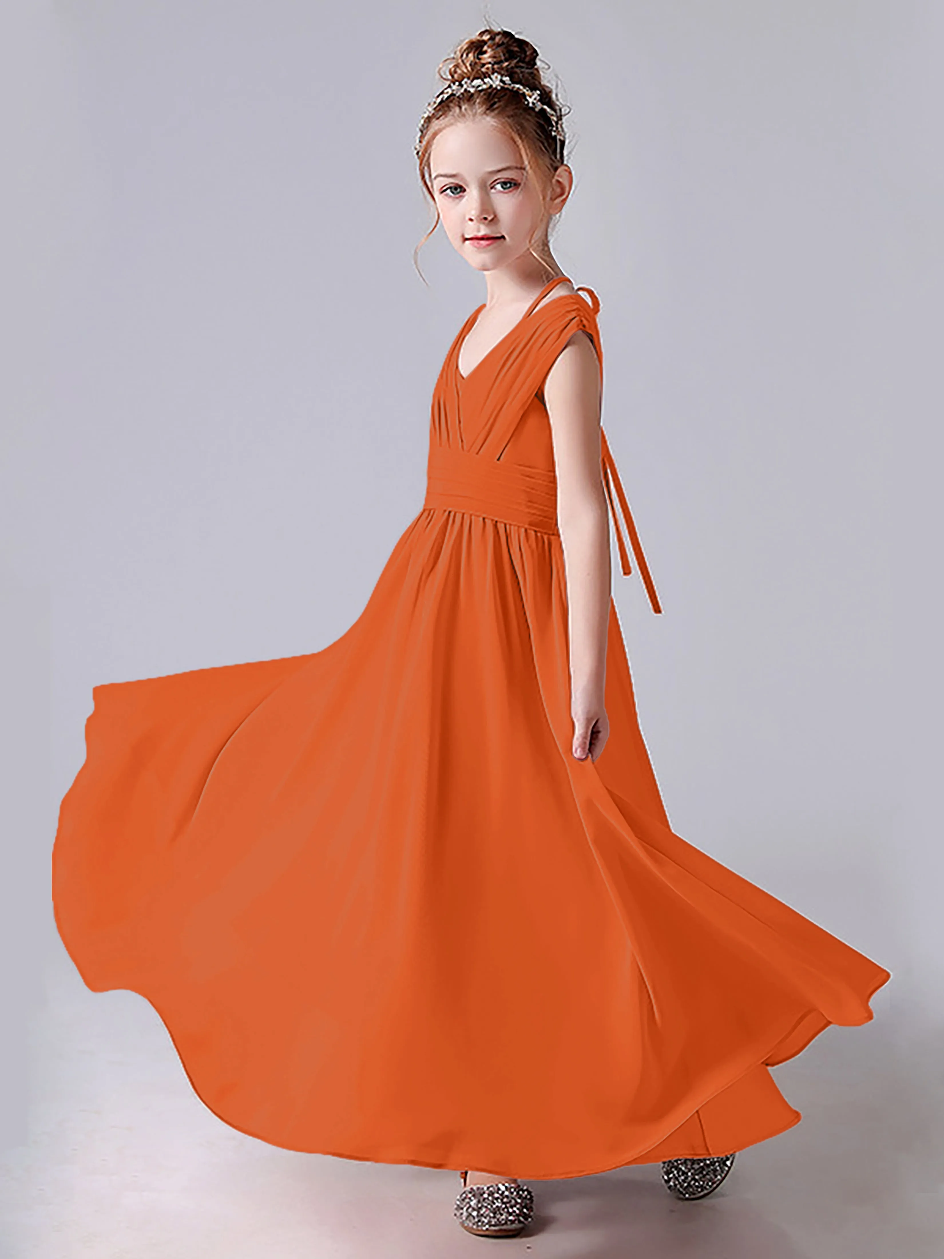 Halter V Back Junior Bridesmaid Dress