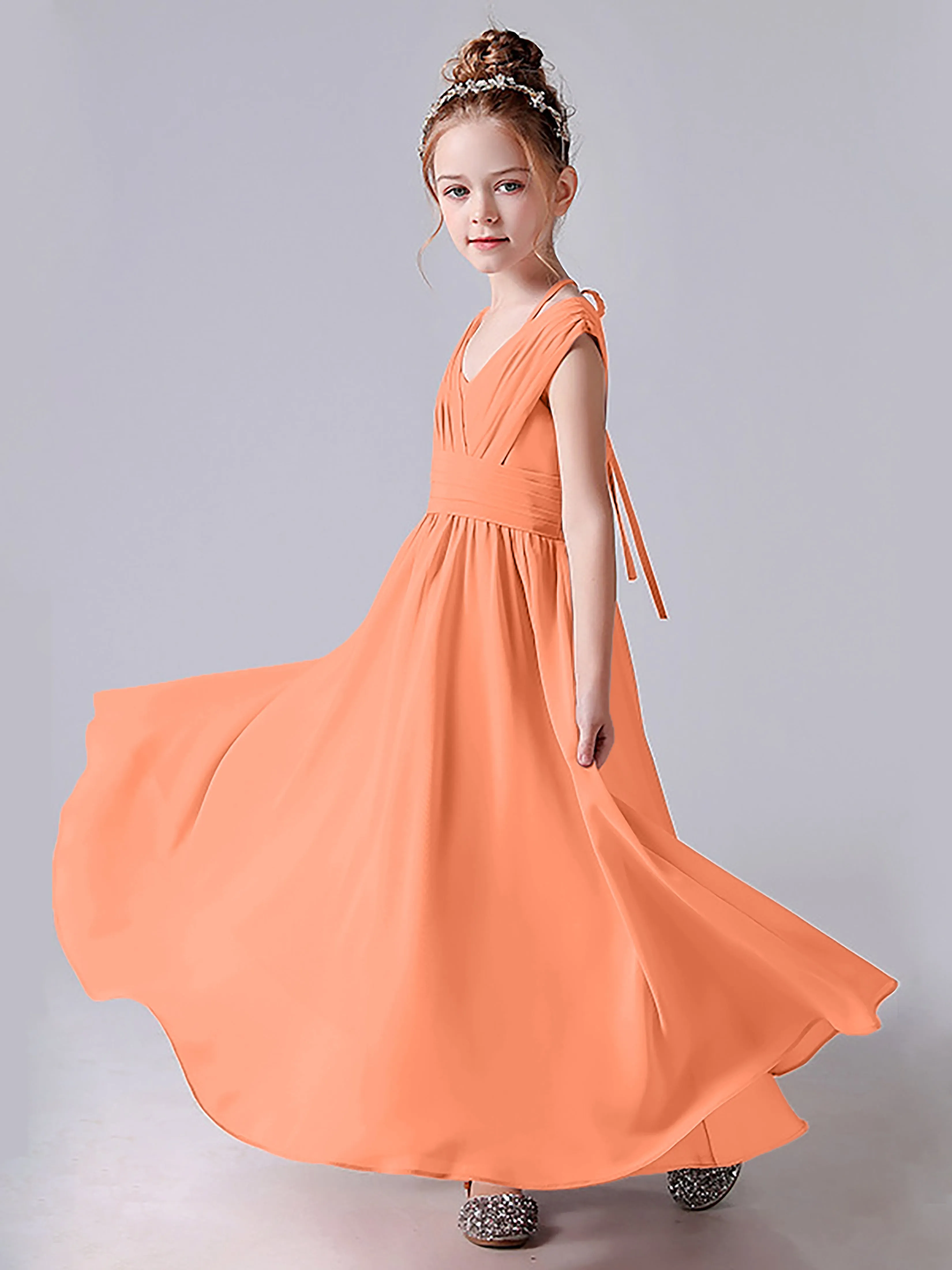 Halter V Back Junior Bridesmaid Dress