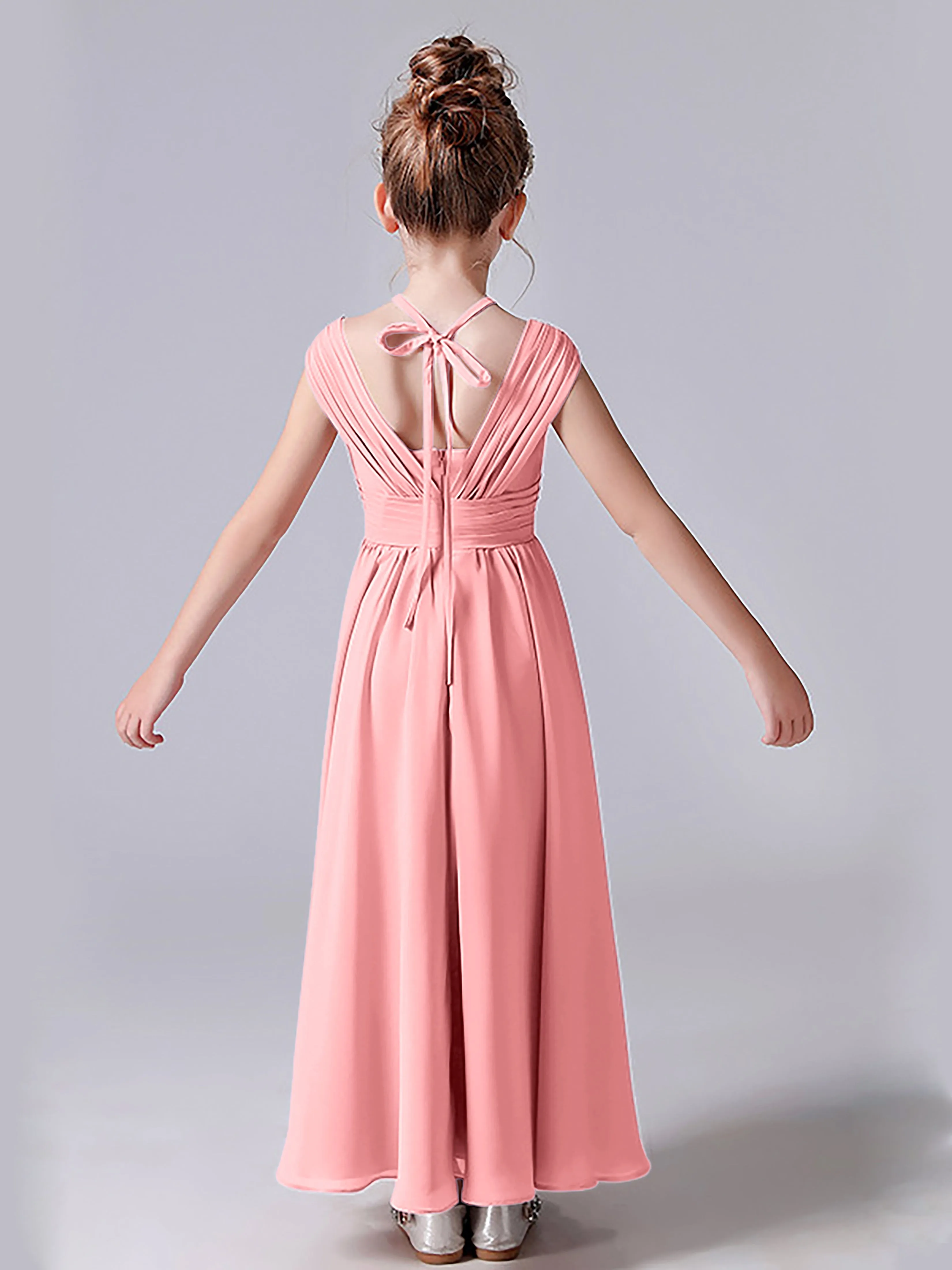 Halter V Back Junior Bridesmaid Dress