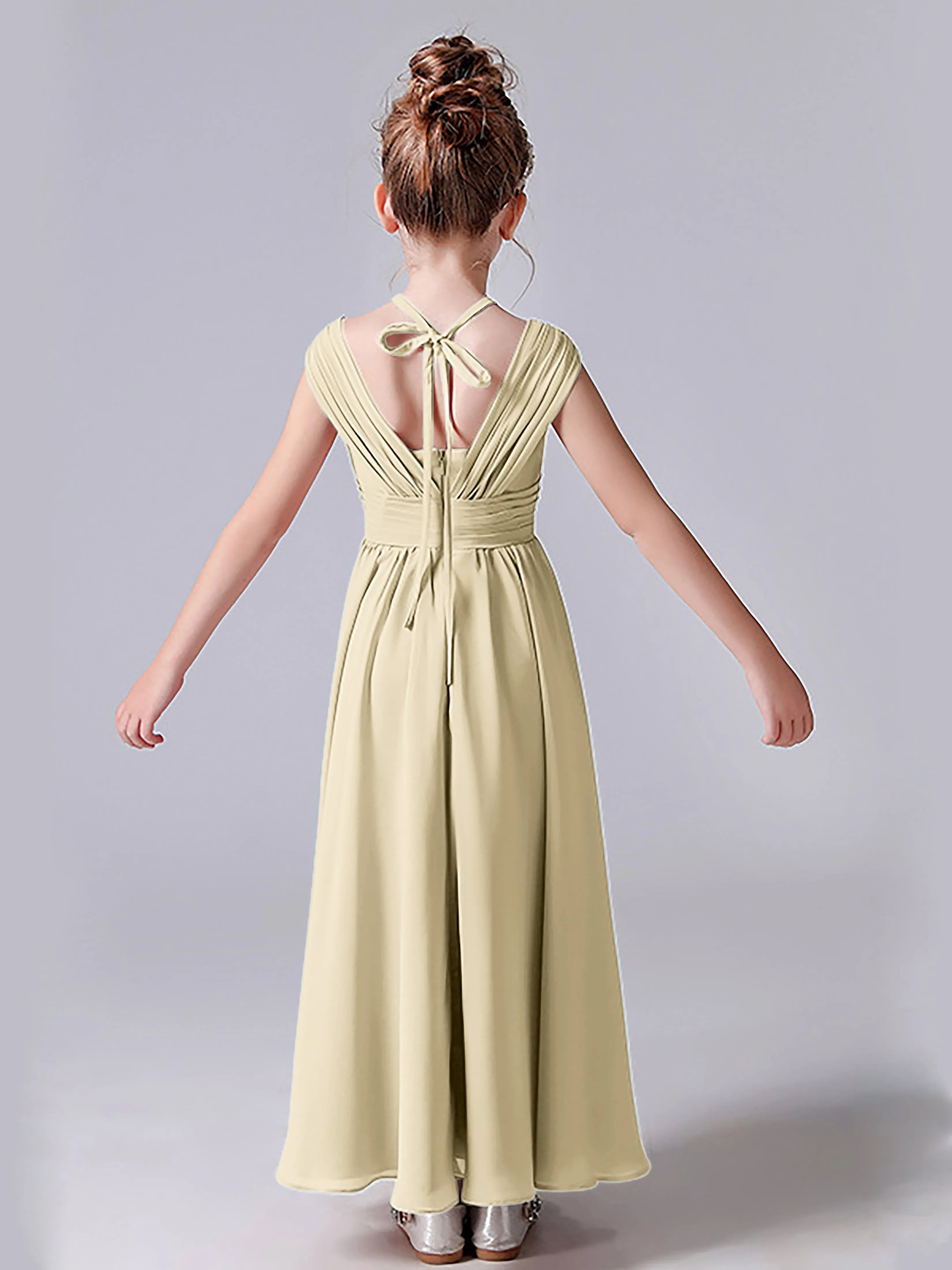 Halter V Back Junior Bridesmaid Dress