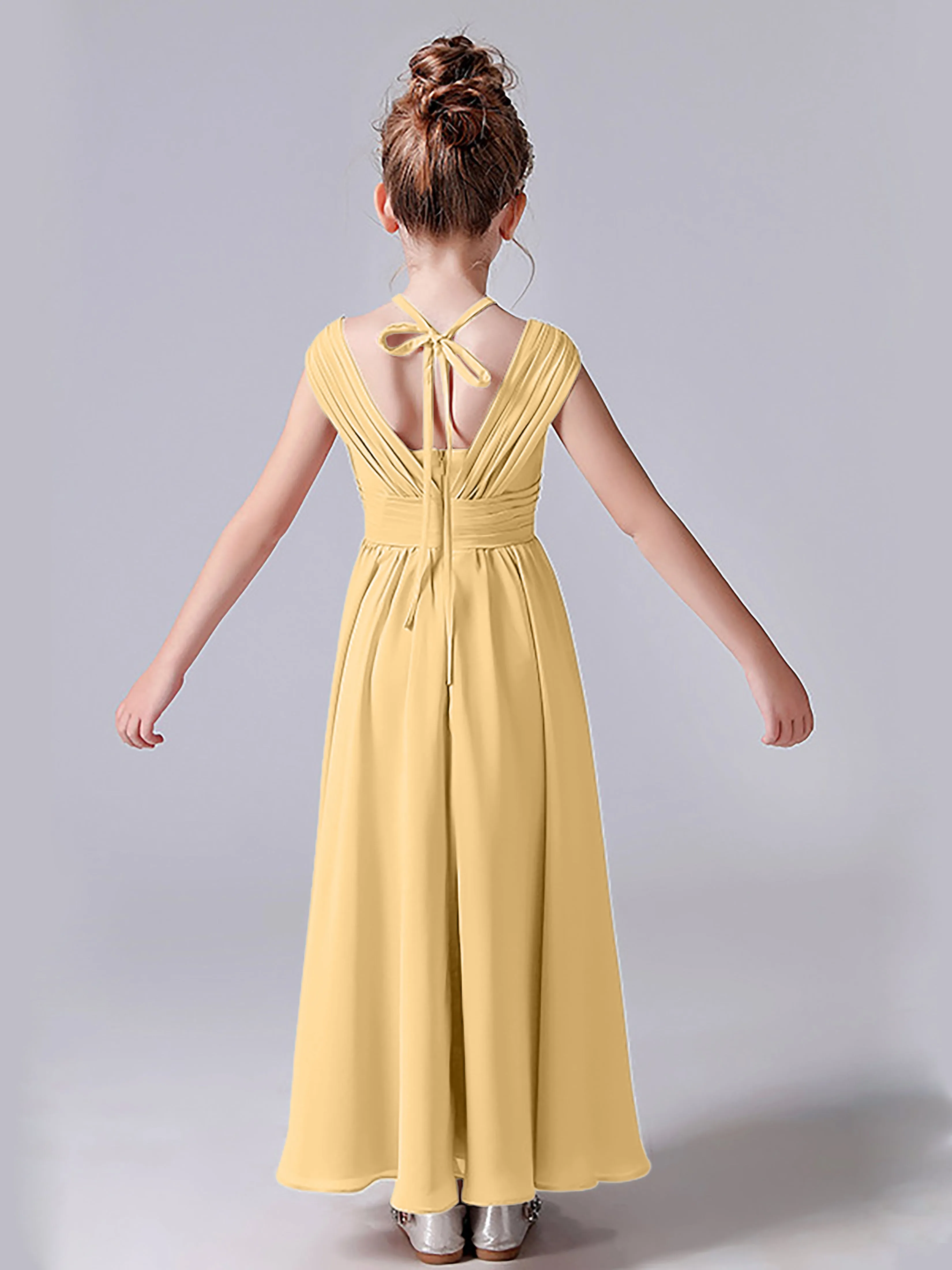 Halter V Back Junior Bridesmaid Dress