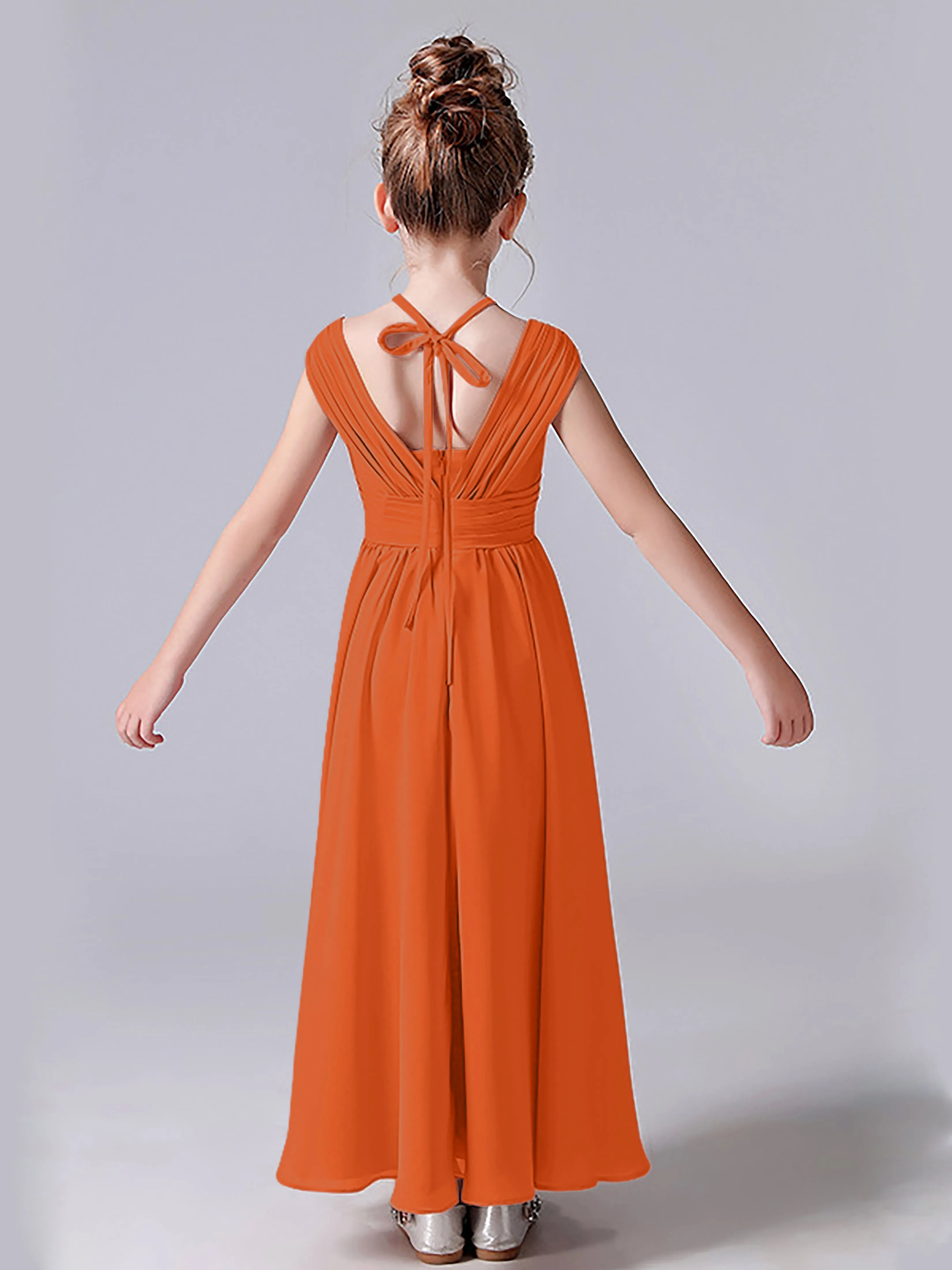 Halter V Back Junior Bridesmaid Dress