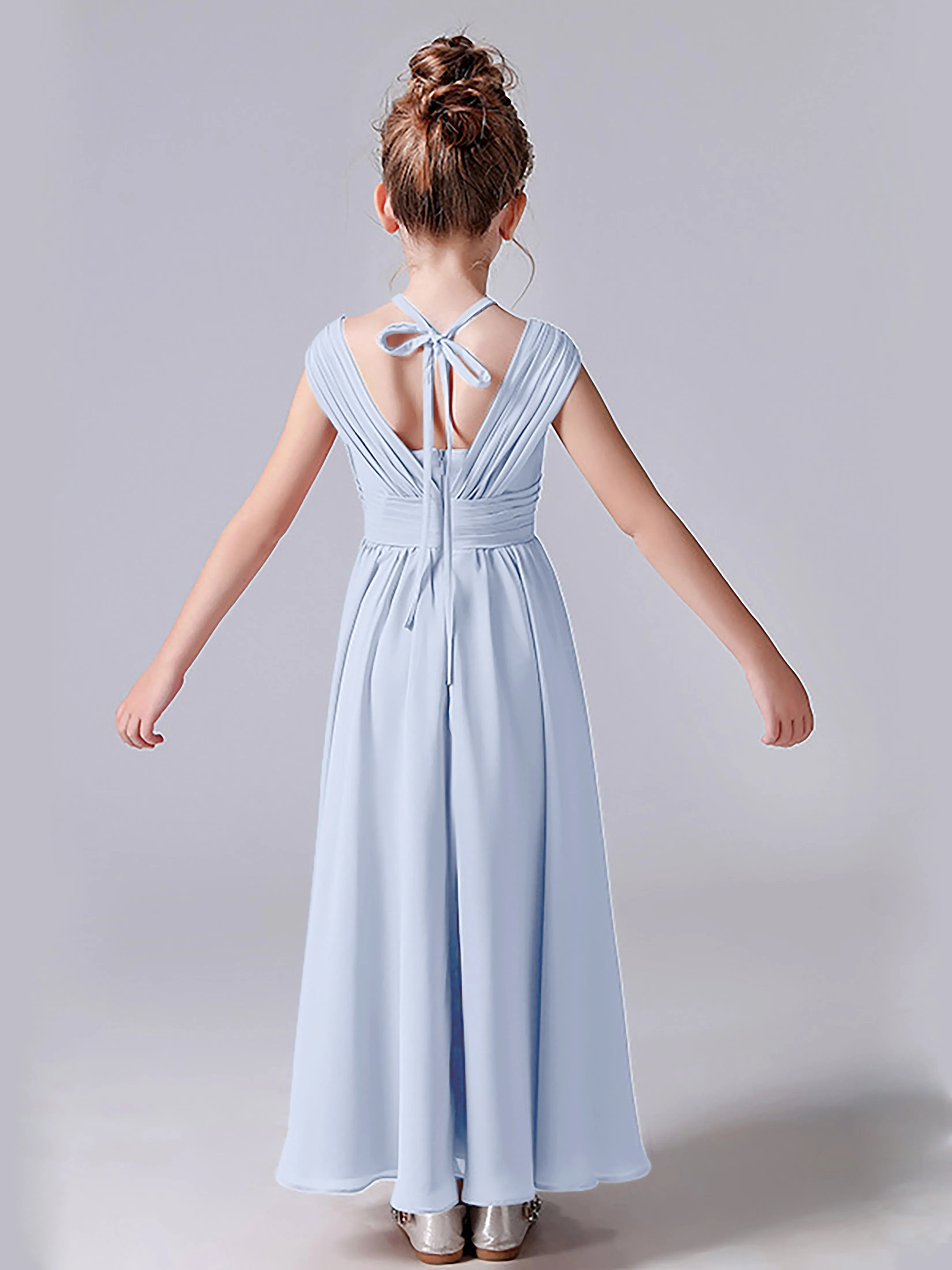 Halter V Back Junior Bridesmaid Dress