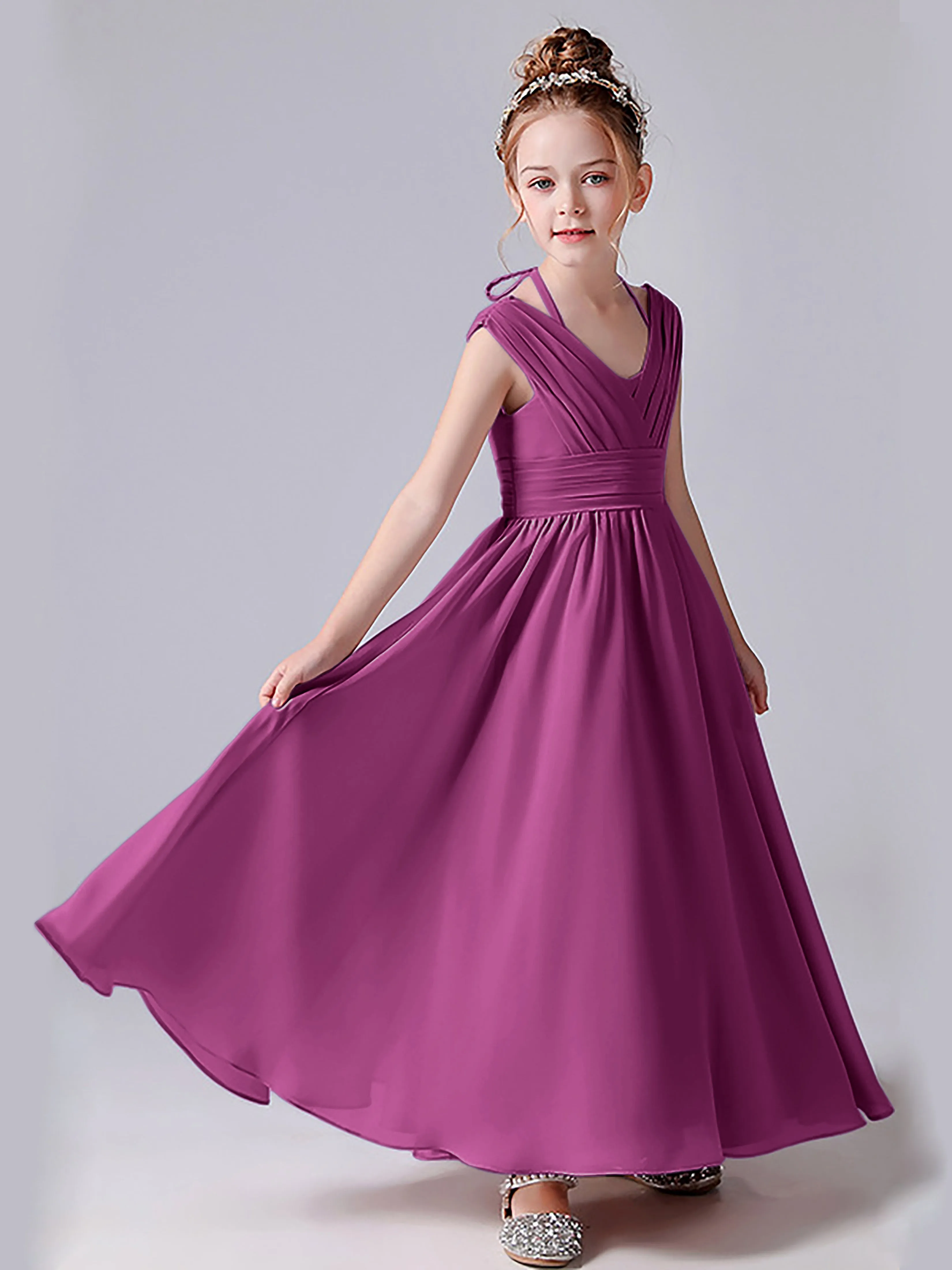 Halter V Back Junior Bridesmaid Dress