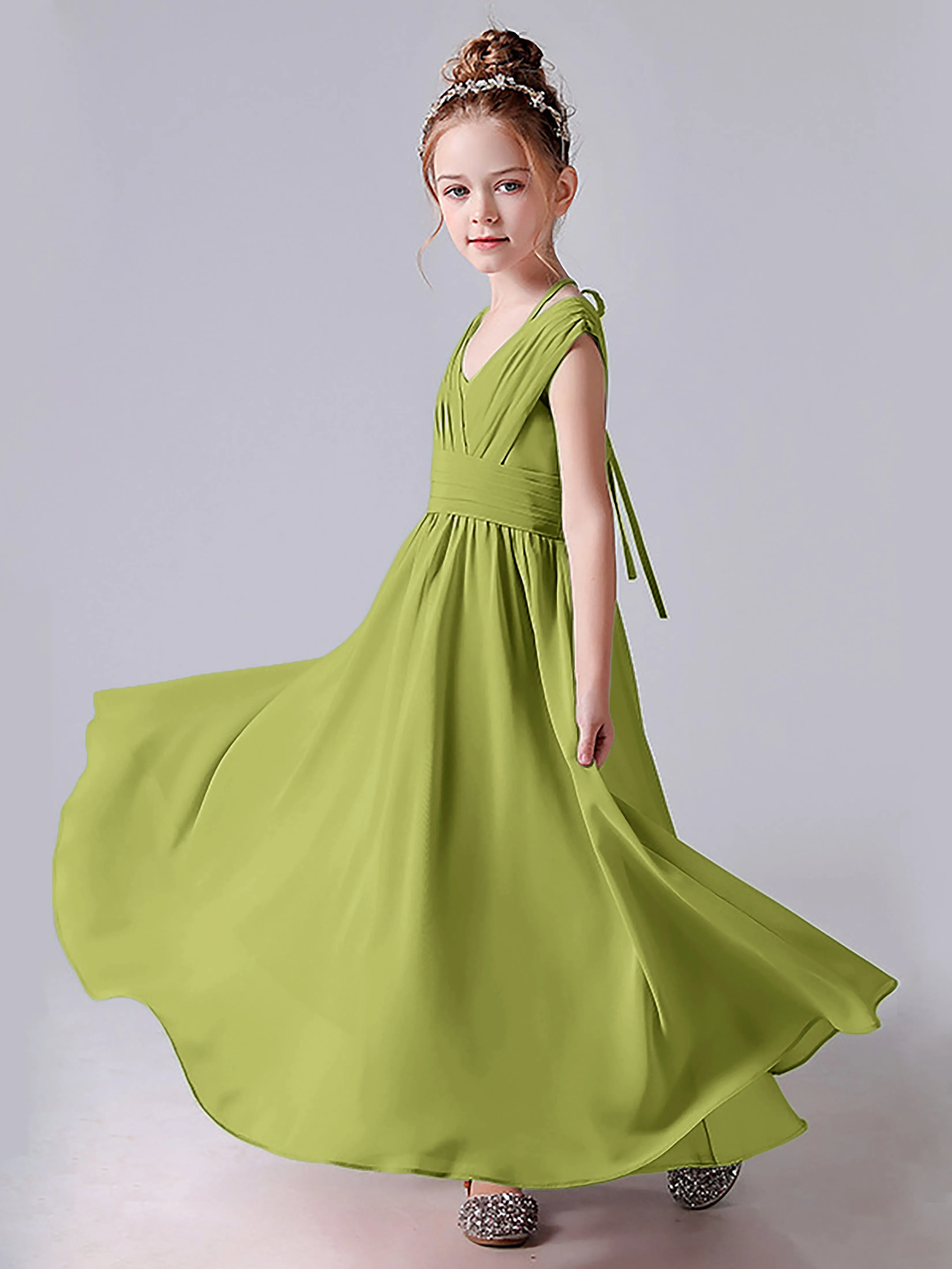 Halter V Back Junior Bridesmaid Dress