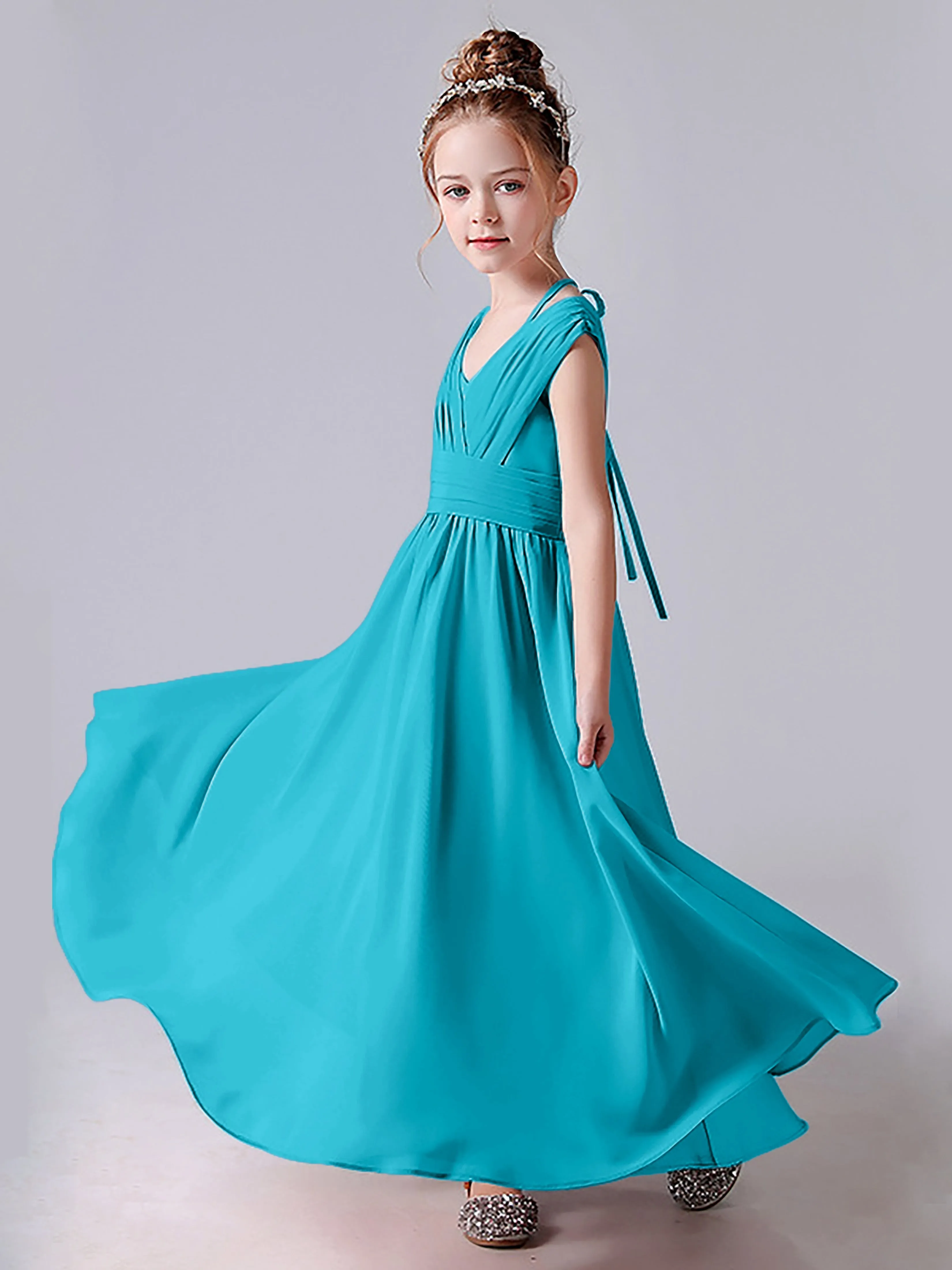 Halter V Back Junior Bridesmaid Dress