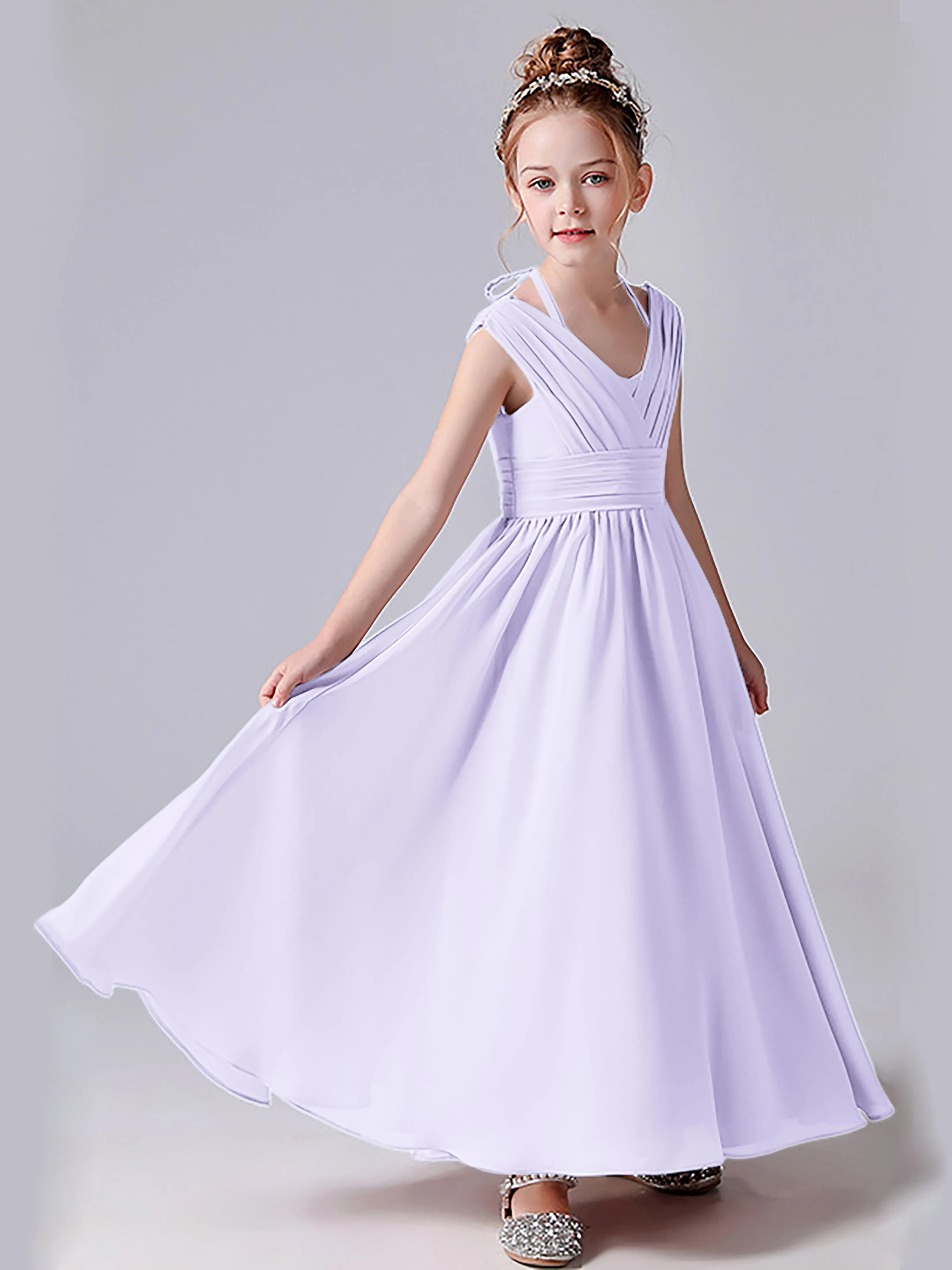 Halter V Back Junior Bridesmaid Dress