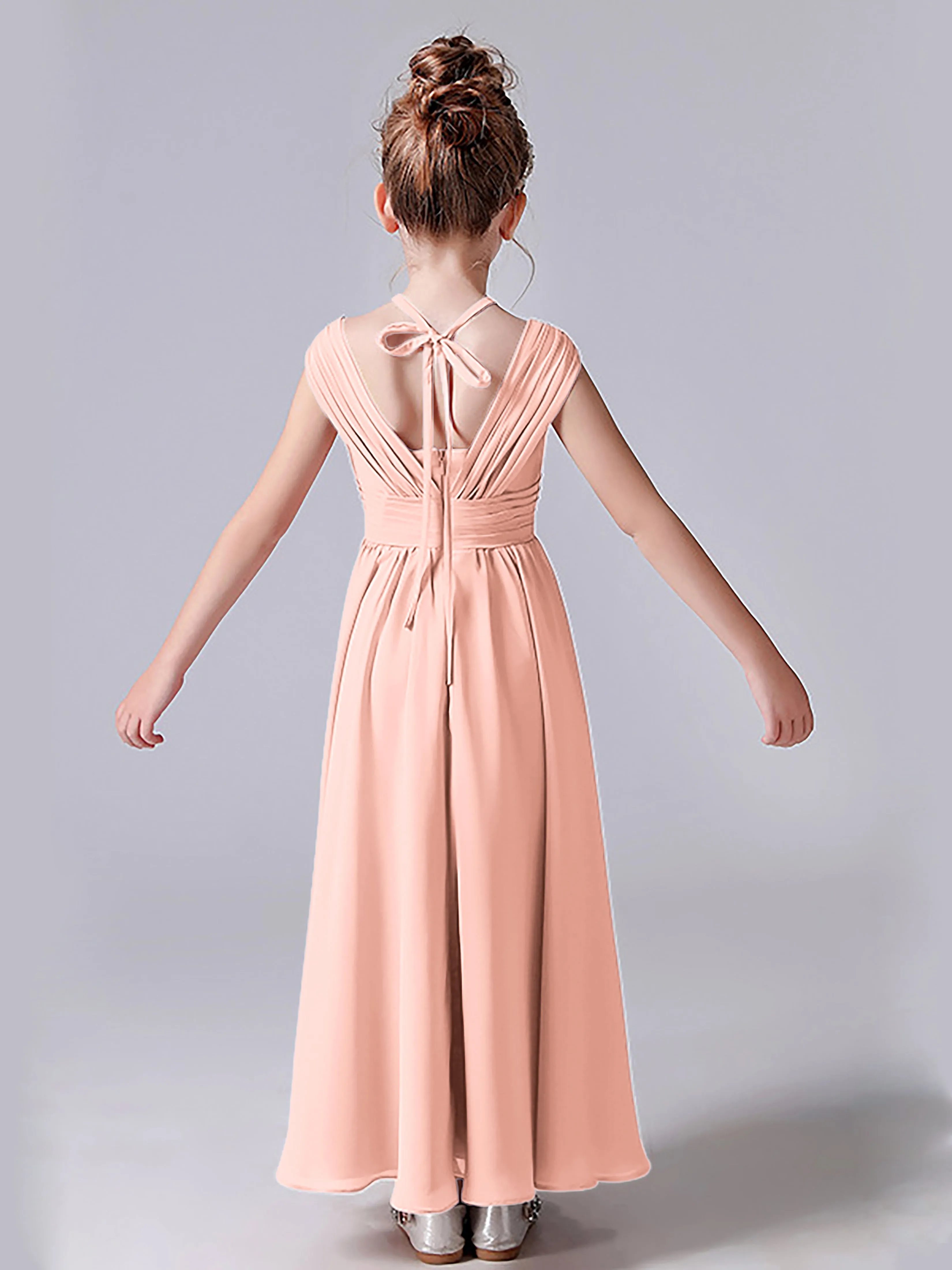 Halter V Back Junior Bridesmaid Dress