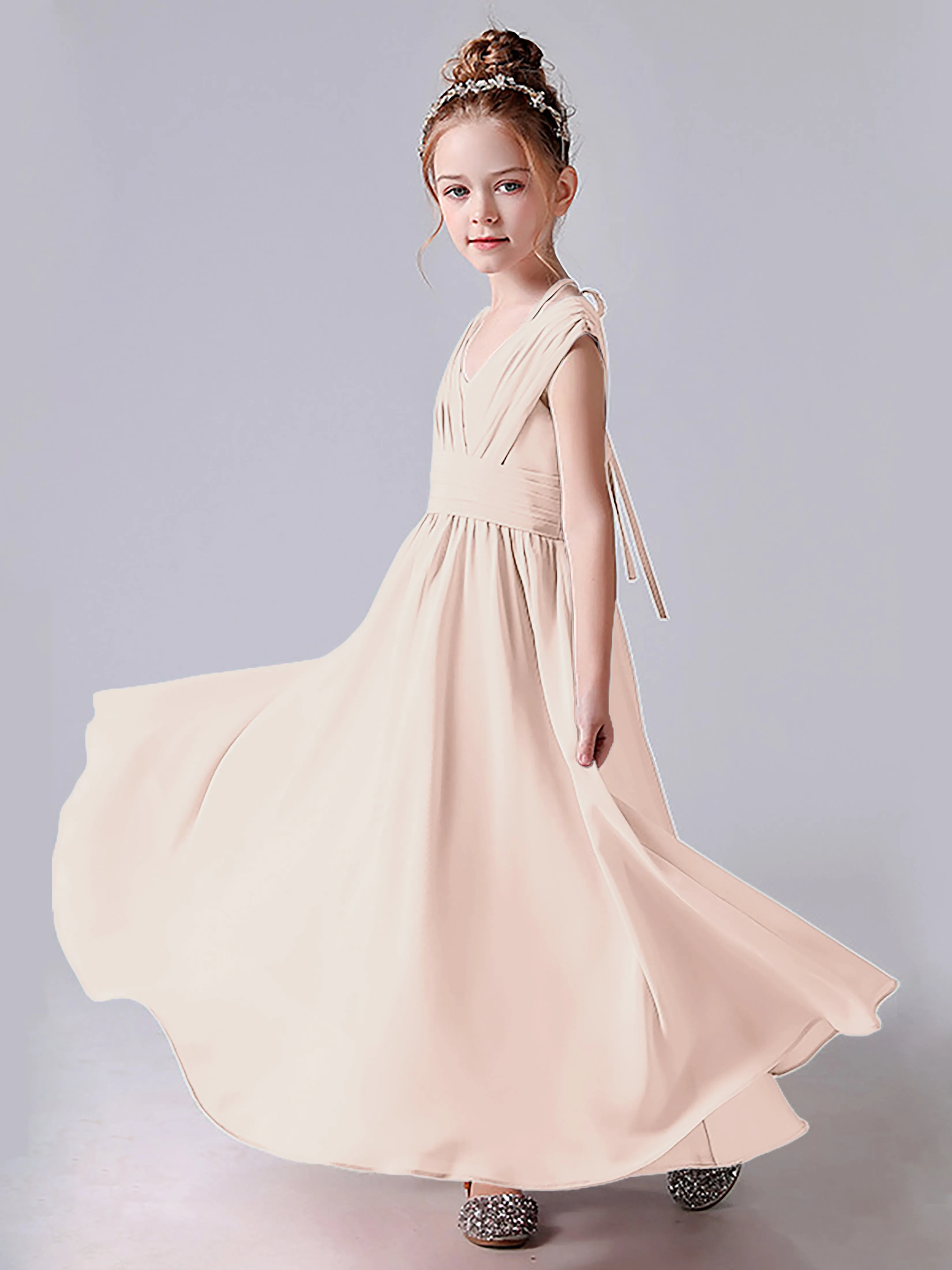 Halter V Back Junior Bridesmaid Dress