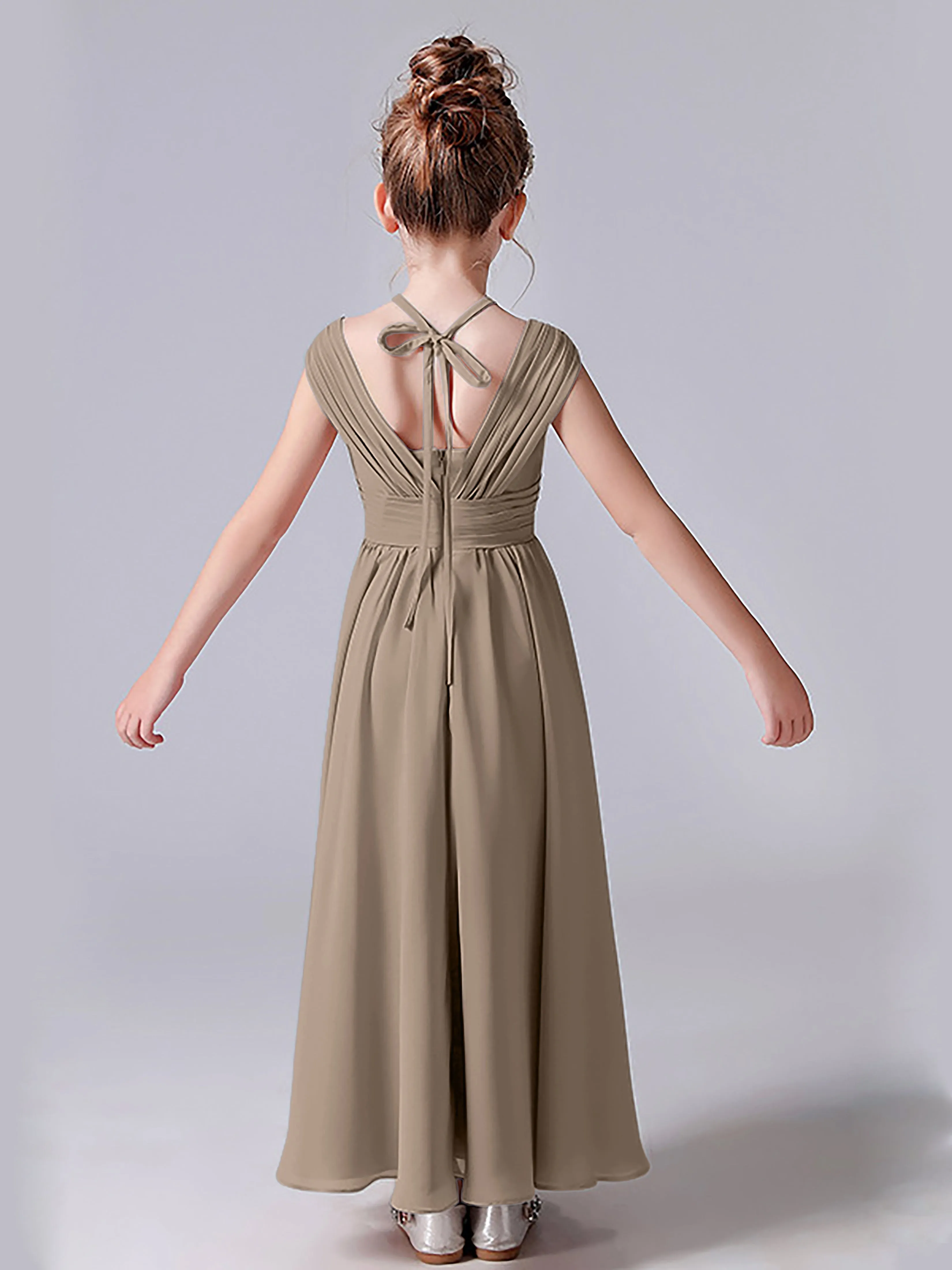 Halter V Back Junior Bridesmaid Dress