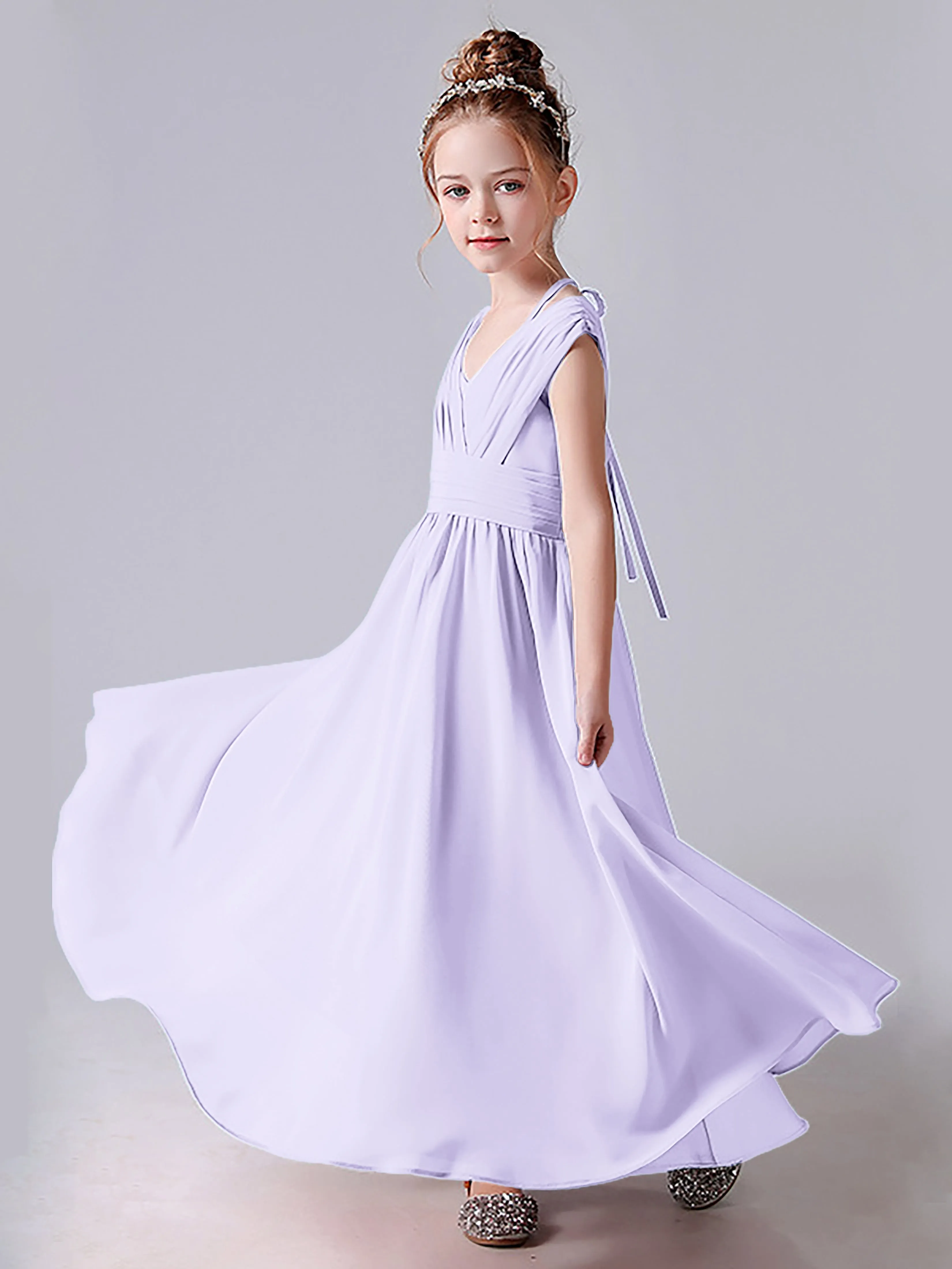 Halter V Back Junior Bridesmaid Dress