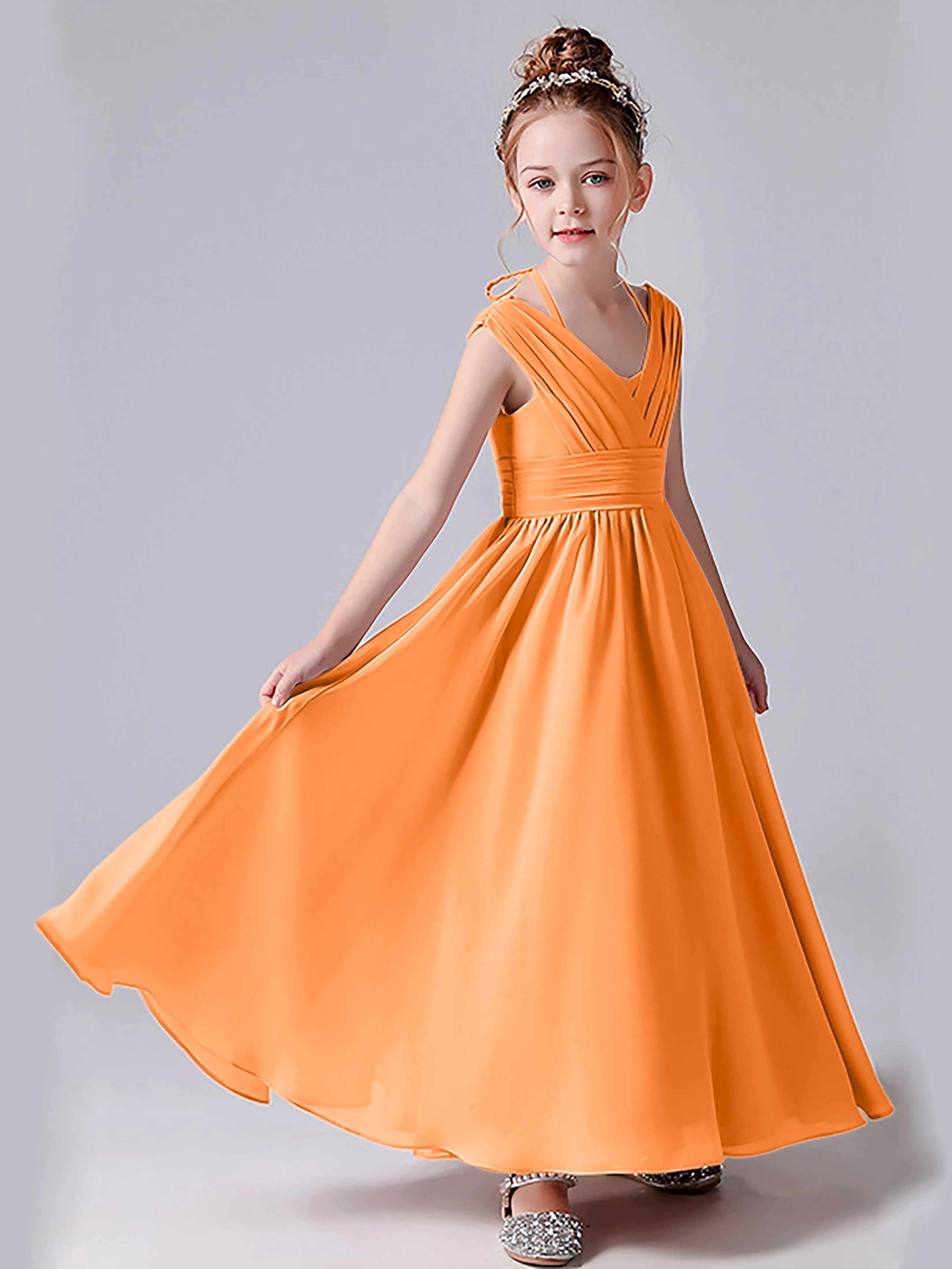 Halter V Back Junior Bridesmaid Dress