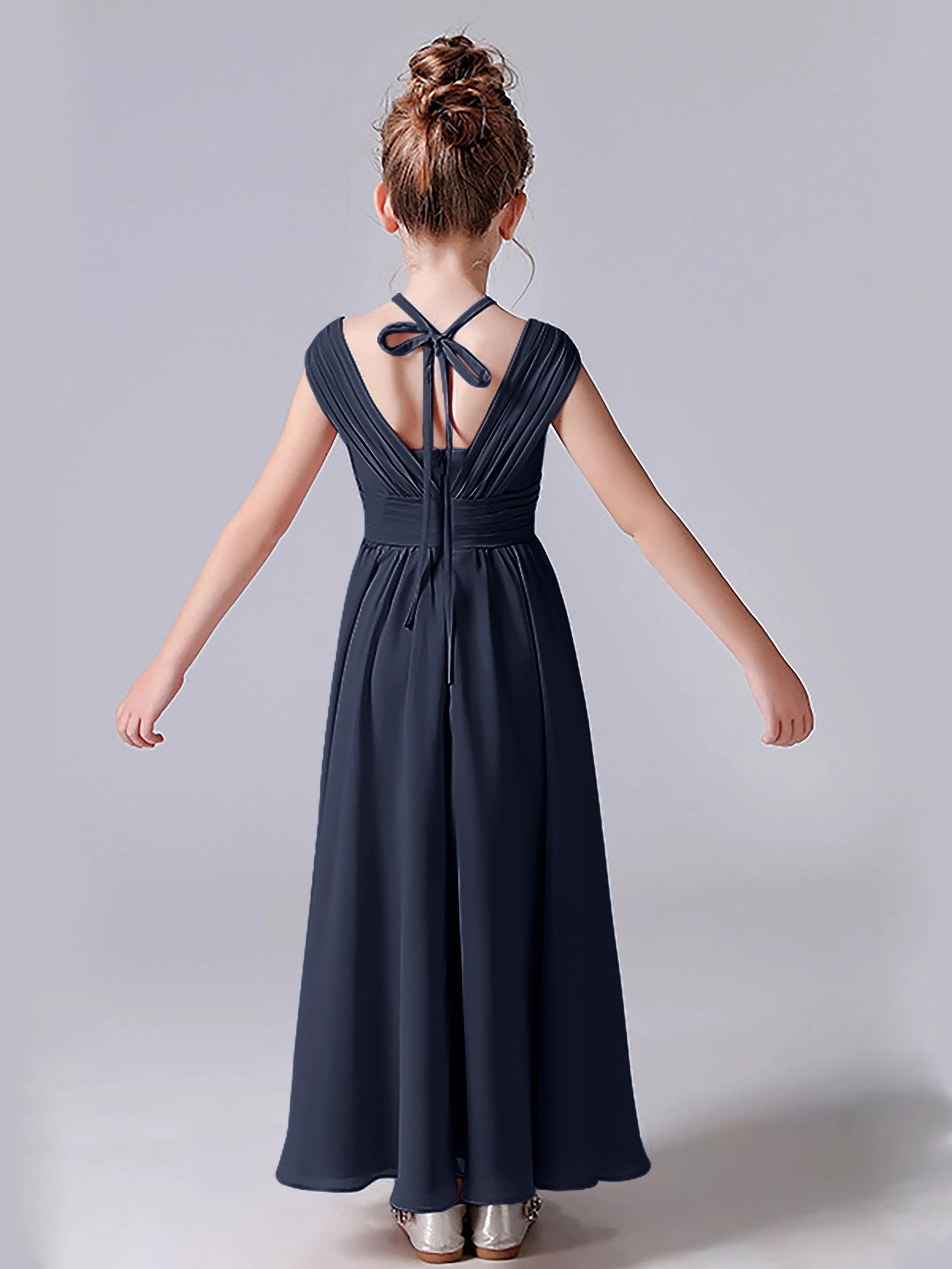 Halter V Back Junior Bridesmaid Dress