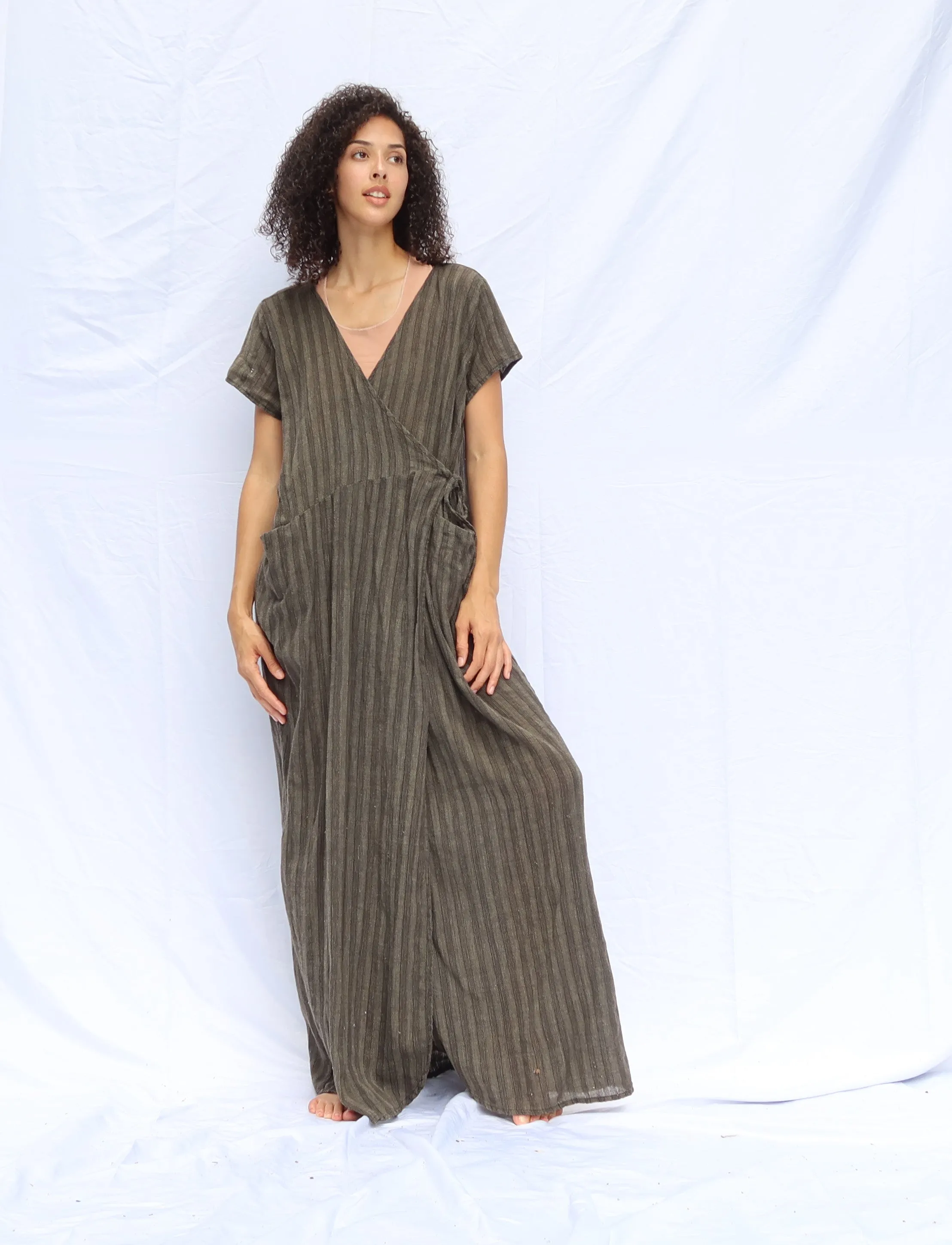 Handwoven - Wrap Origami Long Dress