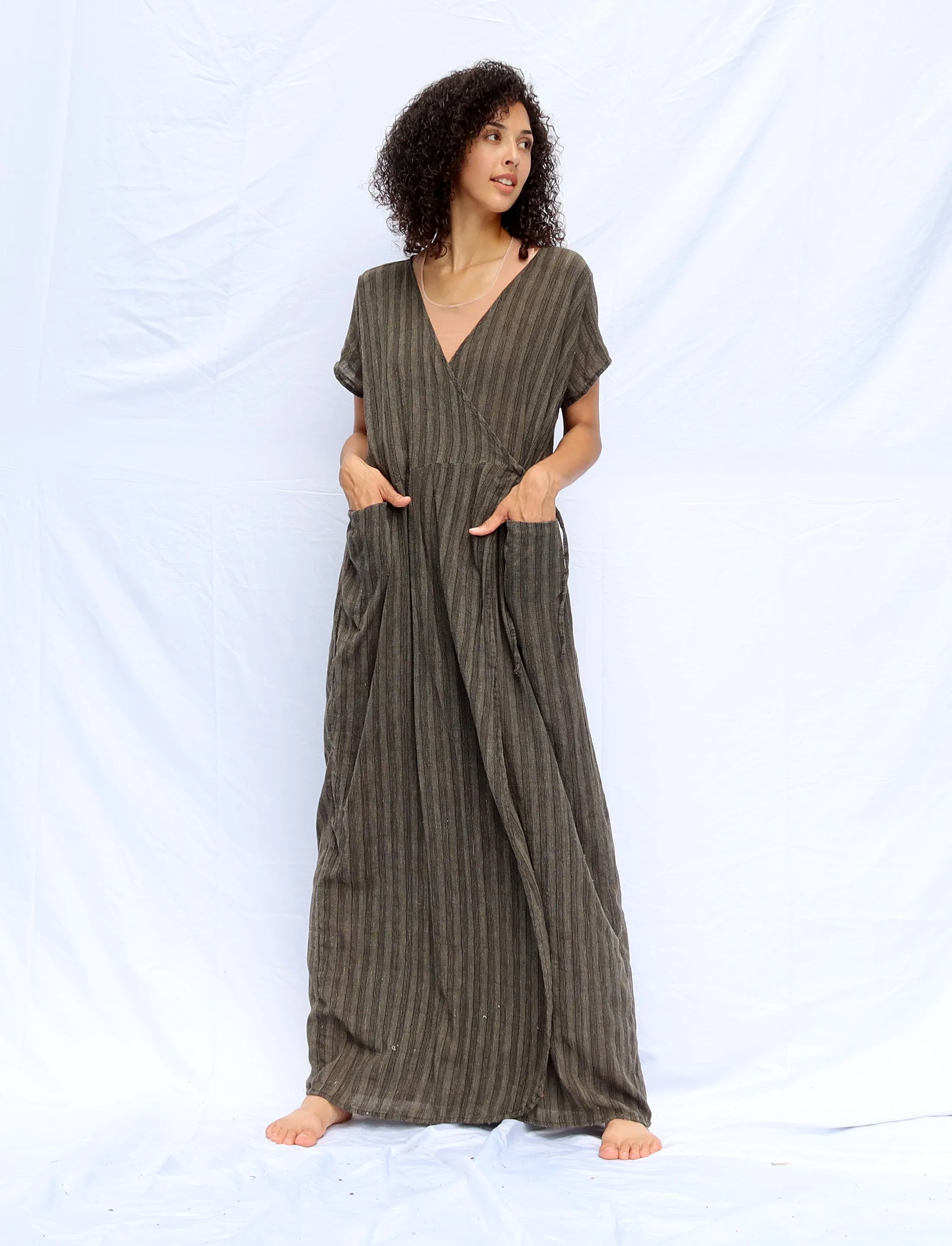 Handwoven - Wrap Origami Long Dress