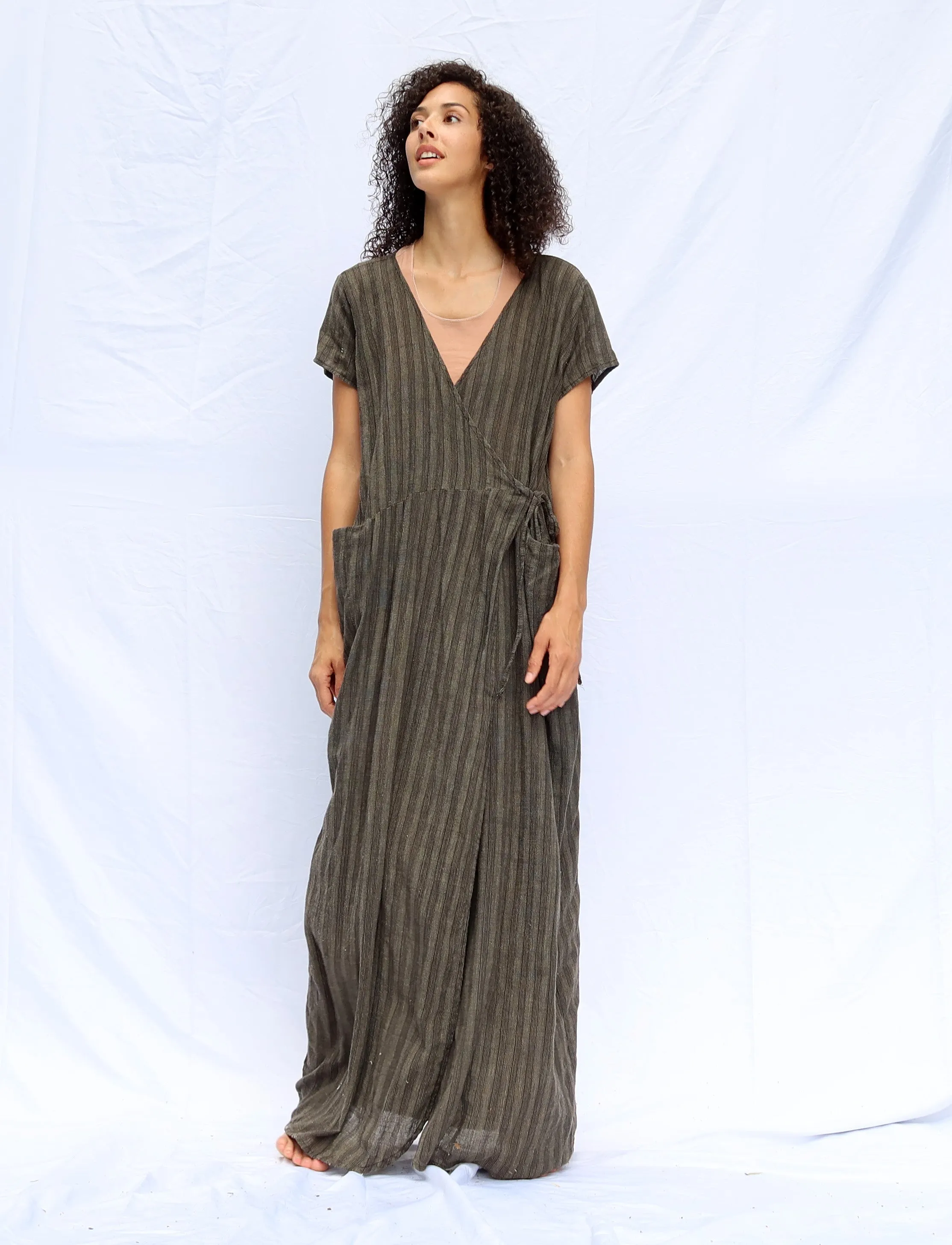 Handwoven - Wrap Origami Long Dress