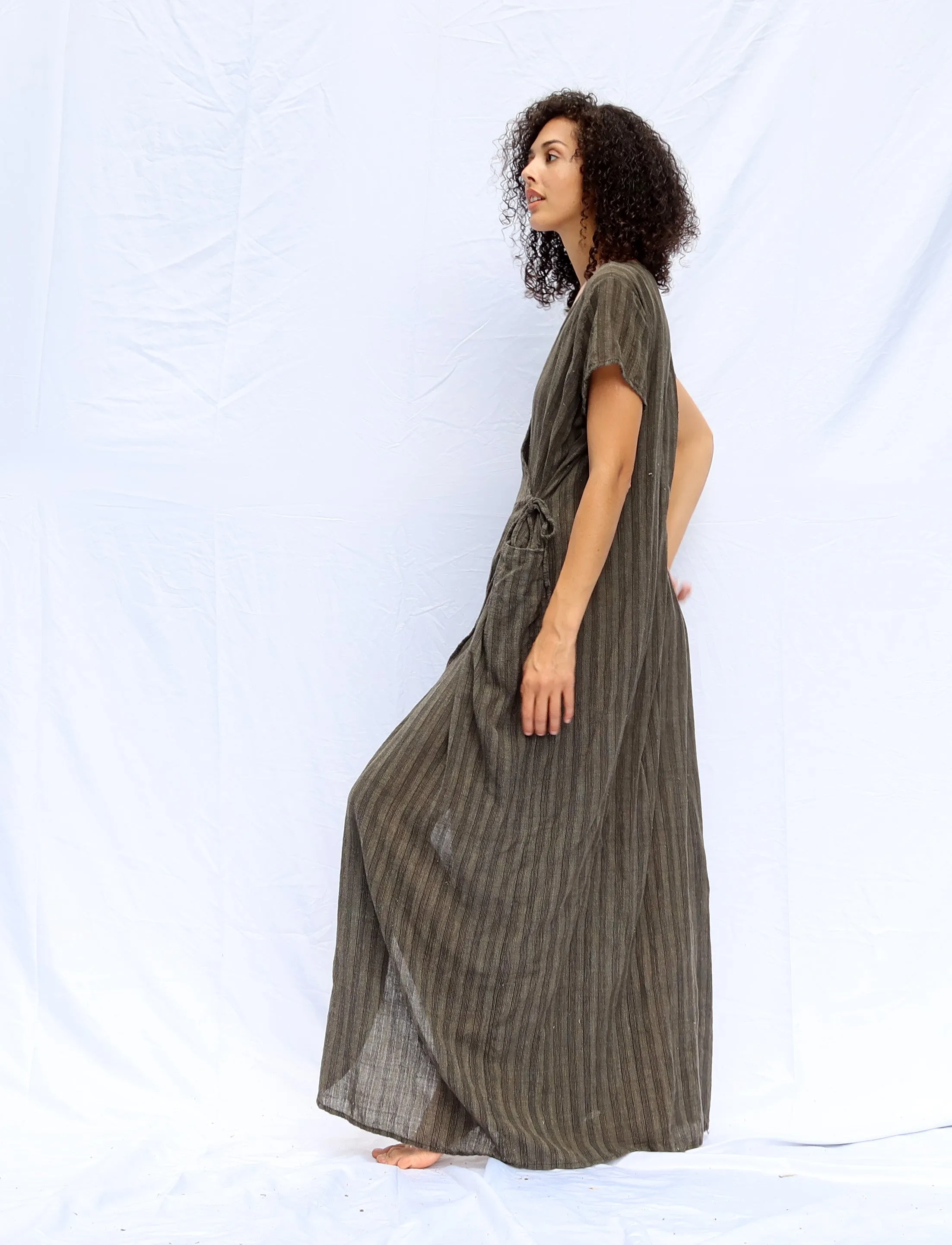 Handwoven - Wrap Origami Long Dress