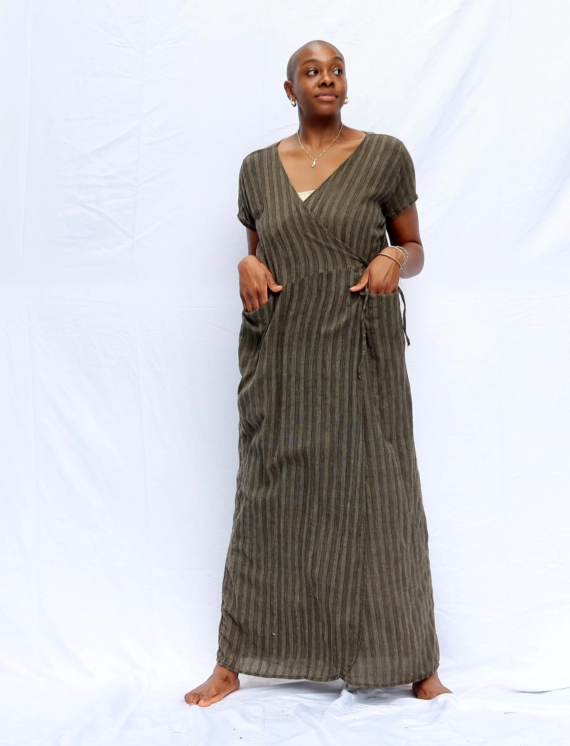 Handwoven - Wrap Origami Long Dress