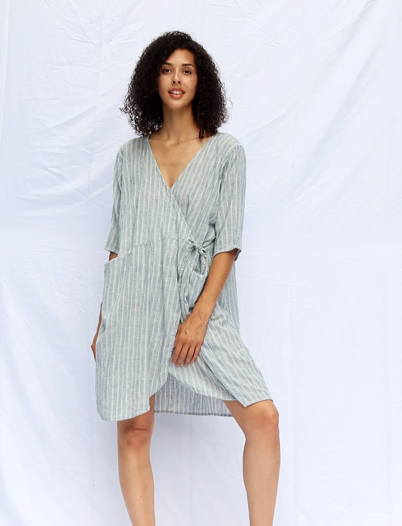 Handwoven - Wrap Origami Short Dress