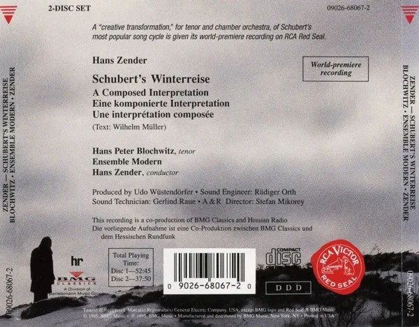 Hans Zender - Hans Peter Blochwitz, Ensemble Modern, Hans Zender - Schubert's Winterreise (A Composed Interpretation) (2xCD, Album) (NM or M-)