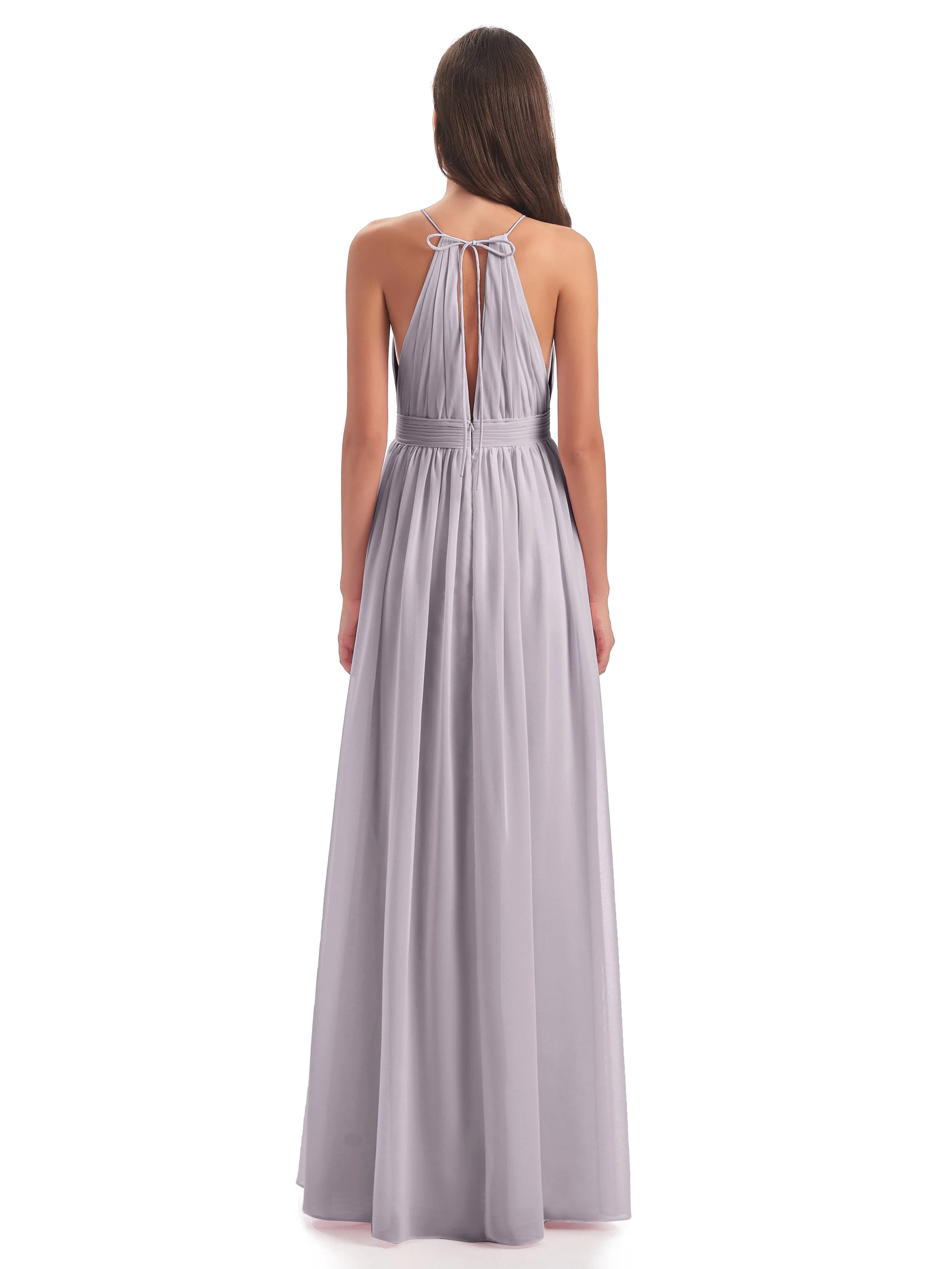 Harriet Exquisite Halter Split Long Chiffon Bridesmaid Dresses