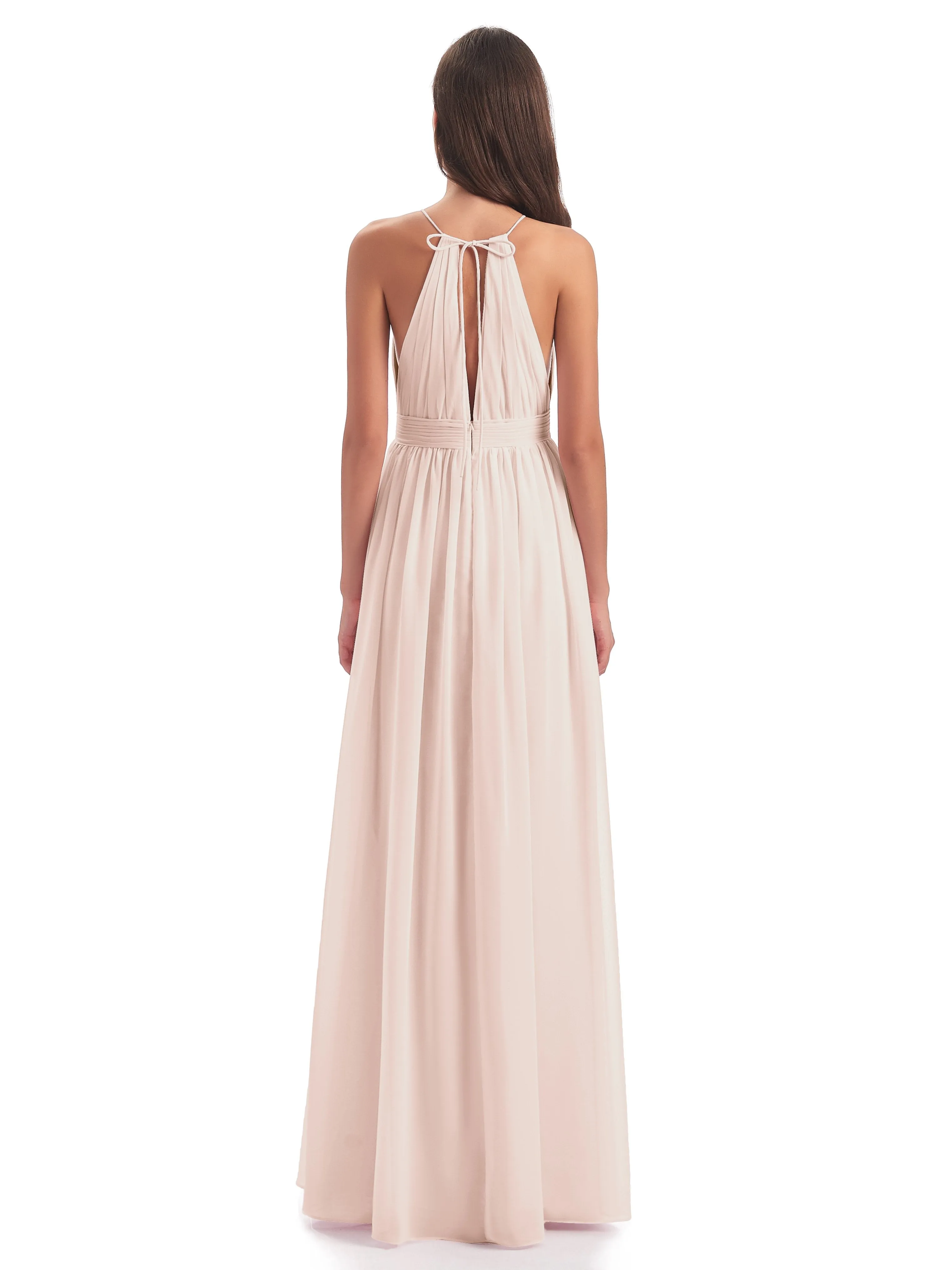 Harriet Exquisite Halter Split Long Chiffon Bridesmaid Dresses