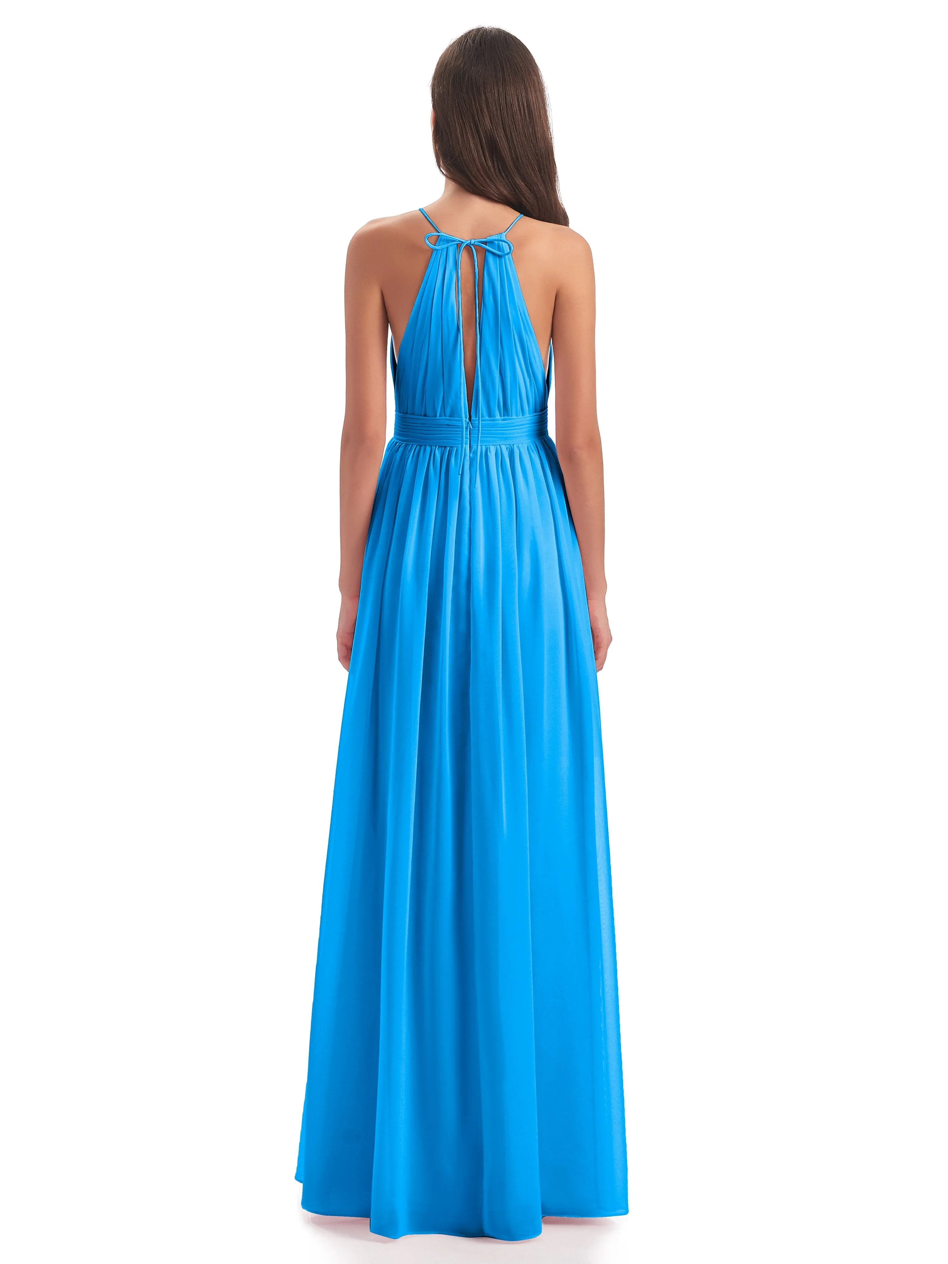 Harriet Exquisite Halter Split Long Chiffon Bridesmaid Dresses