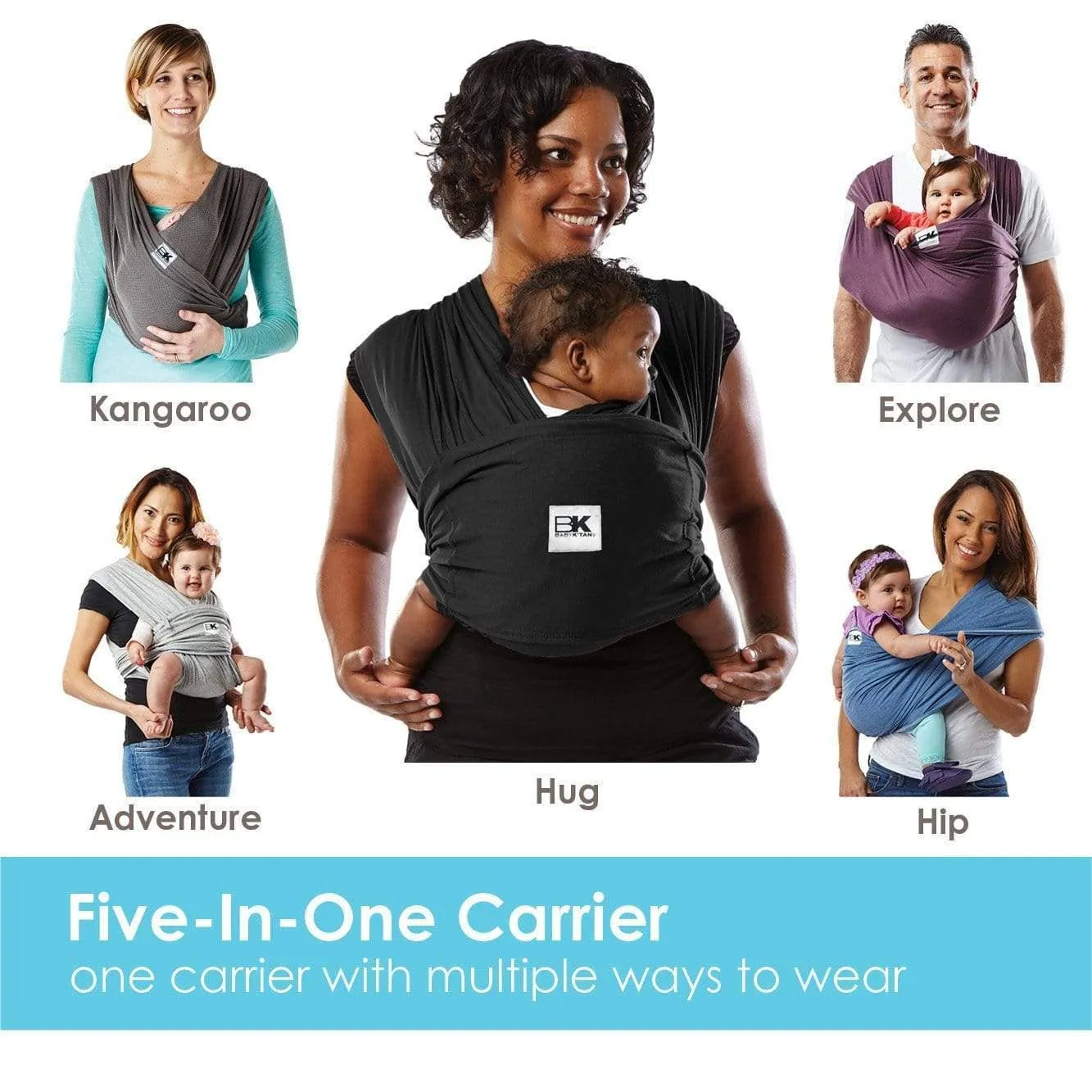 Heather Gray Baby K'tan Original Baby Carrier