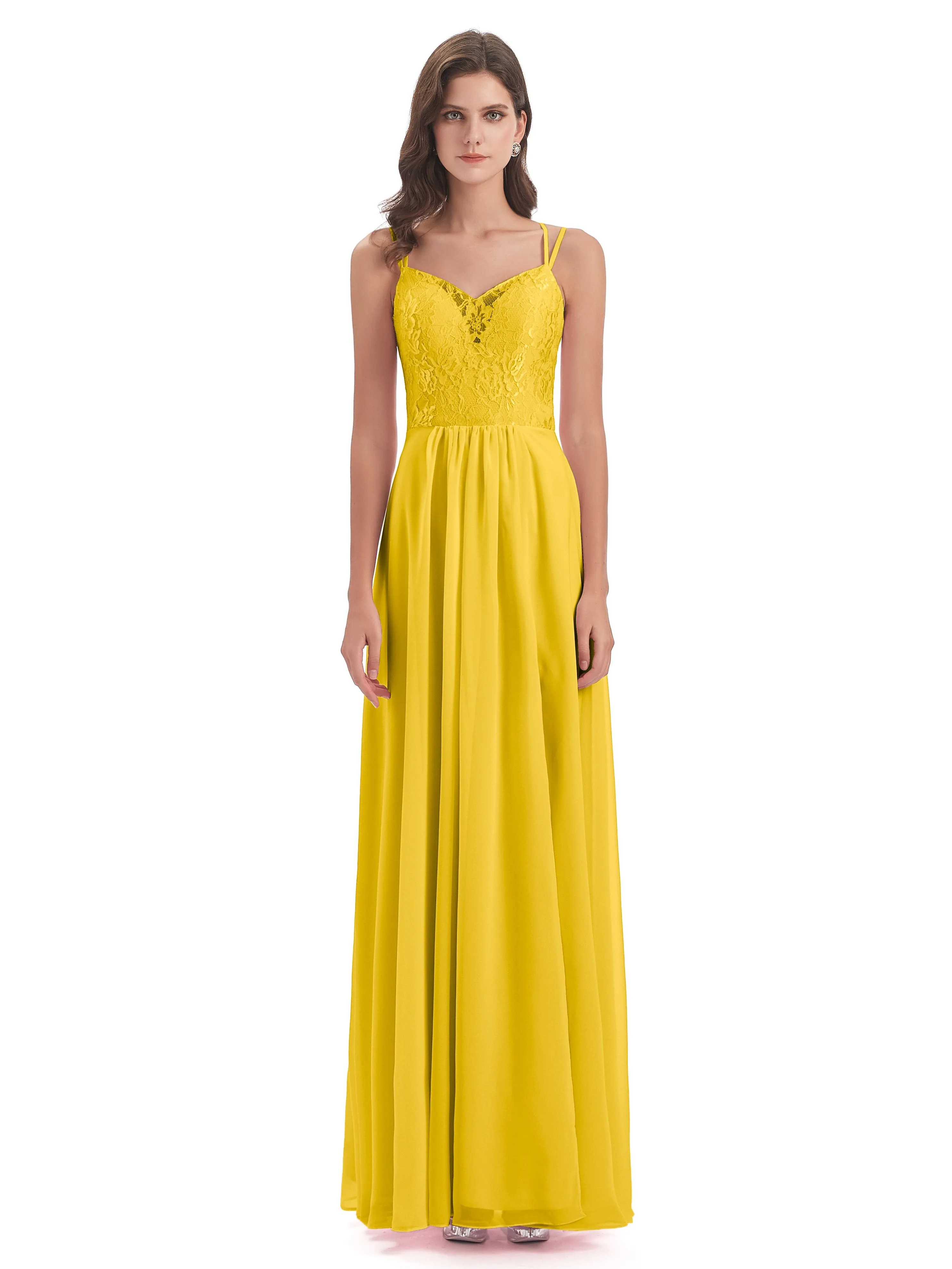 Heidi Elegant Spaghetti Straps Long Bridesmaid Dresses