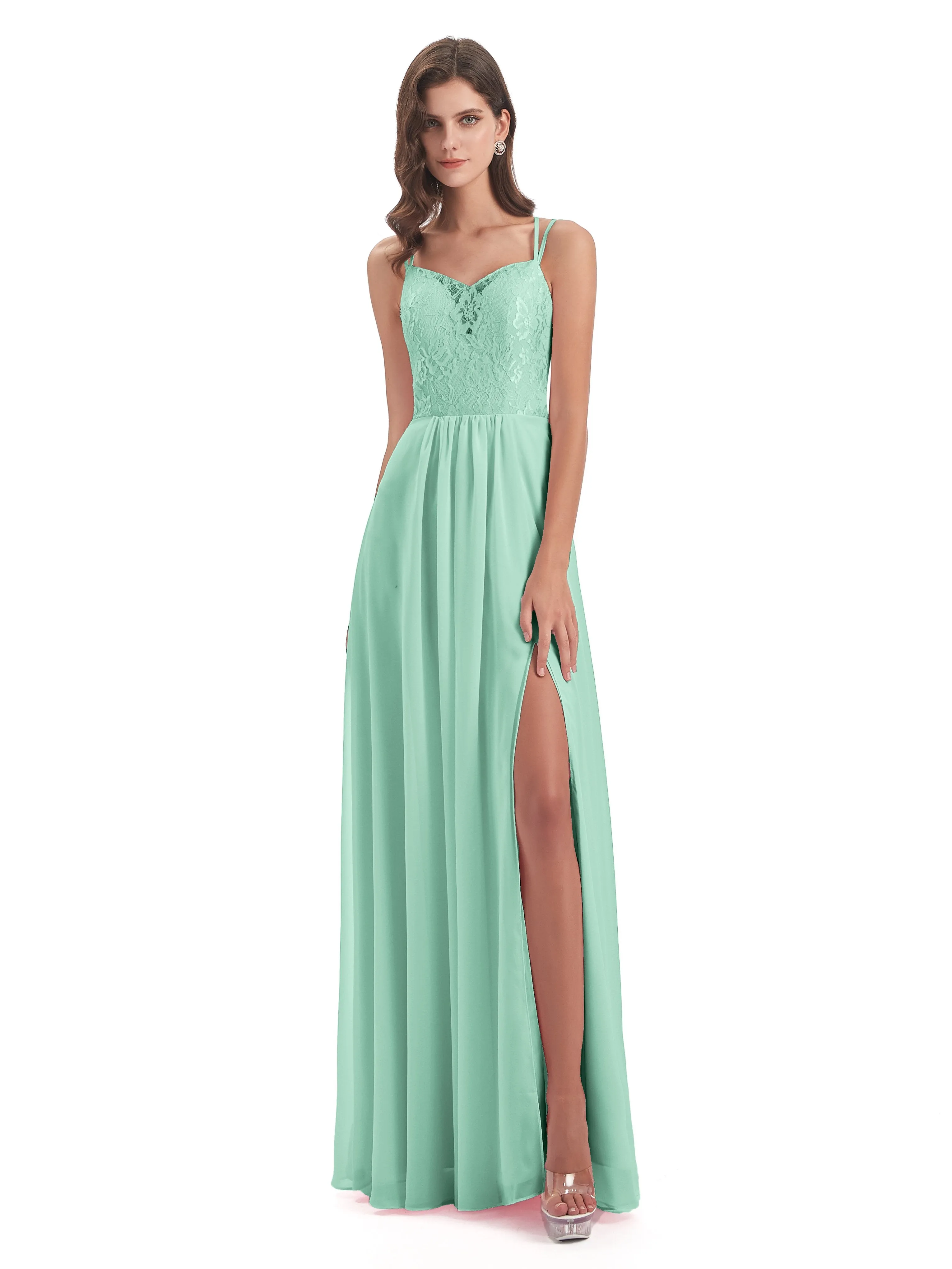 Heidi Elegant Spaghetti Straps Long Bridesmaid Dresses