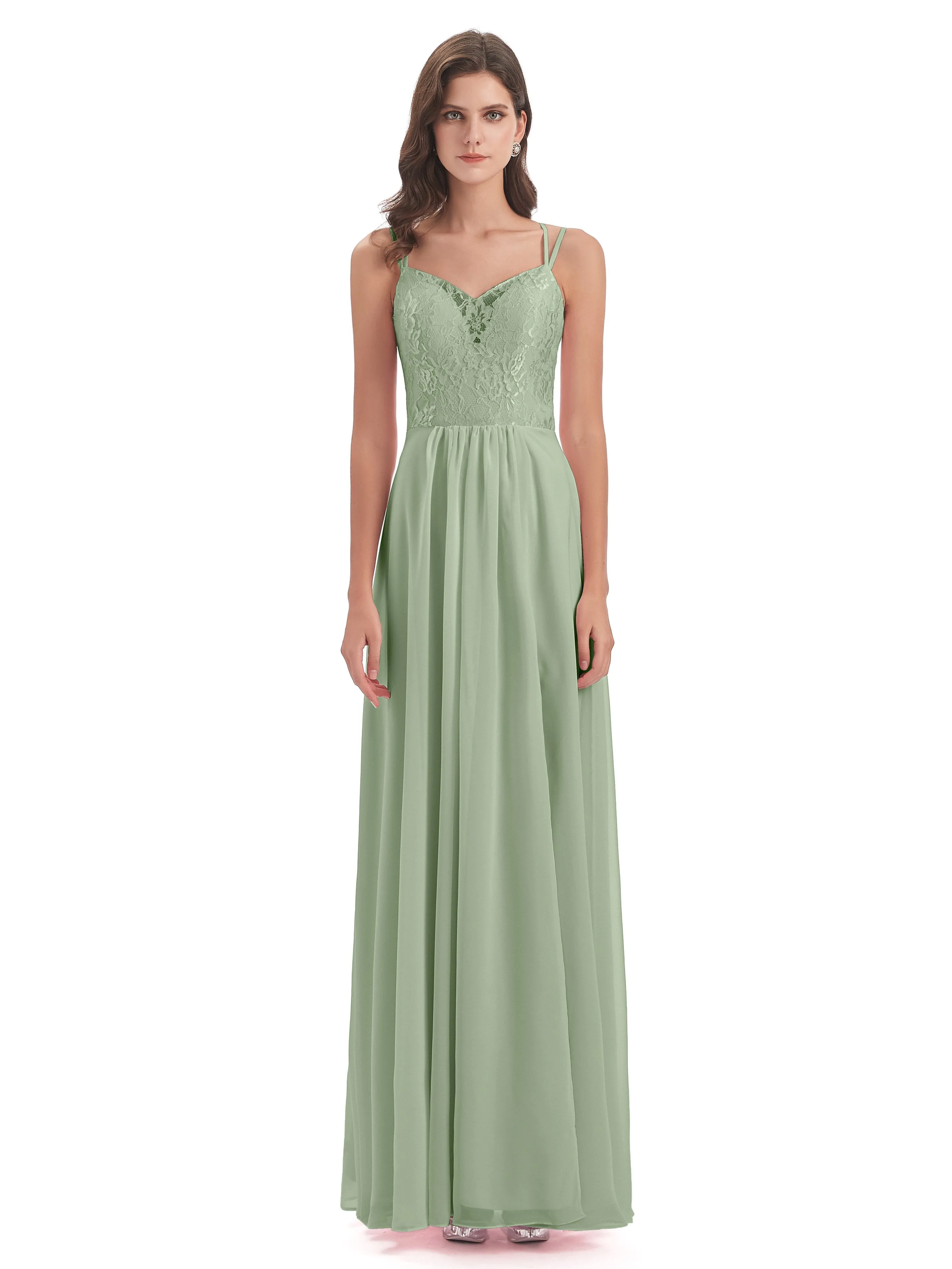 Heidi Elegant Spaghetti Straps Long Bridesmaid Dresses