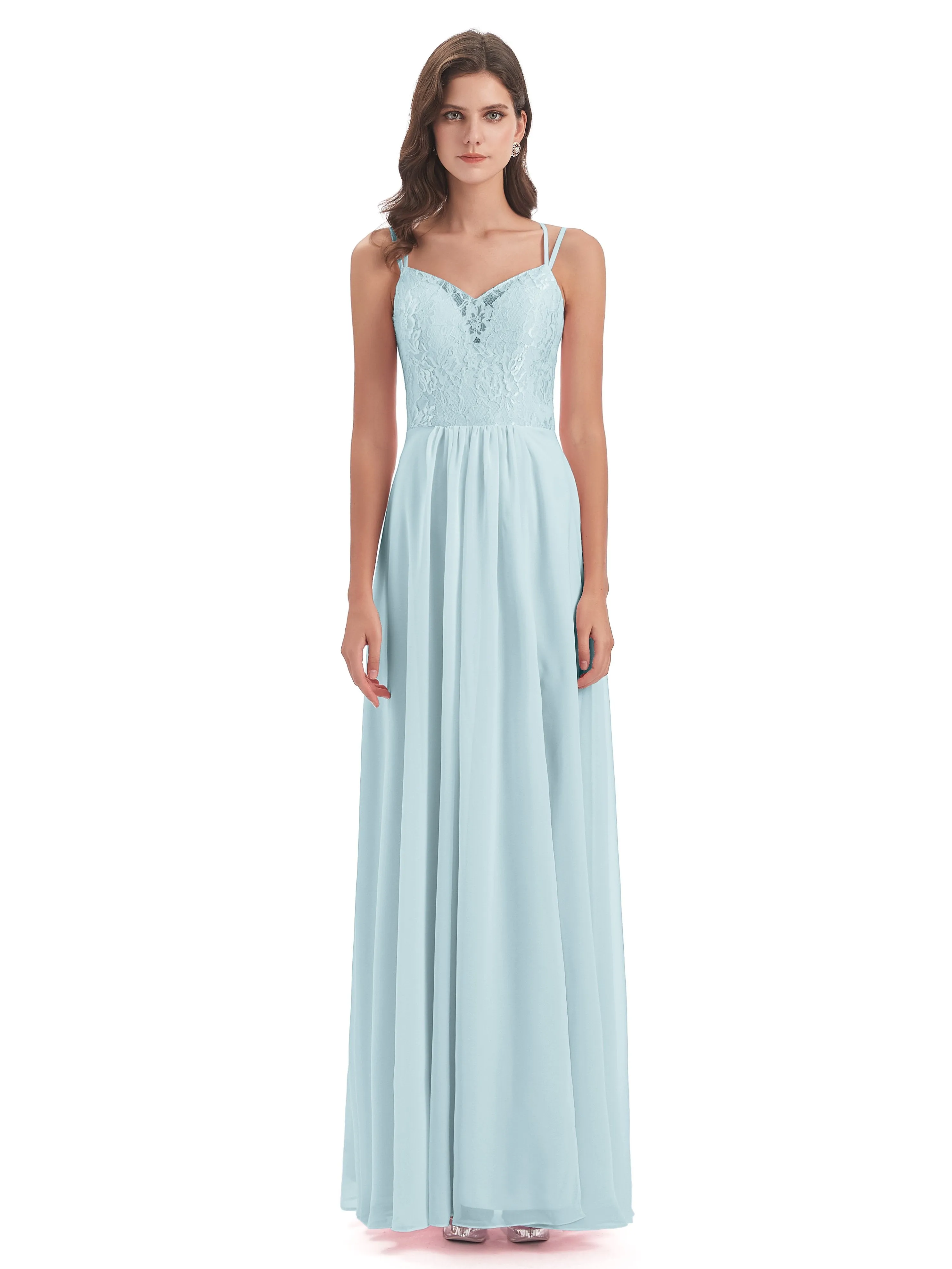 Heidi Elegant Spaghetti Straps Long Bridesmaid Dresses