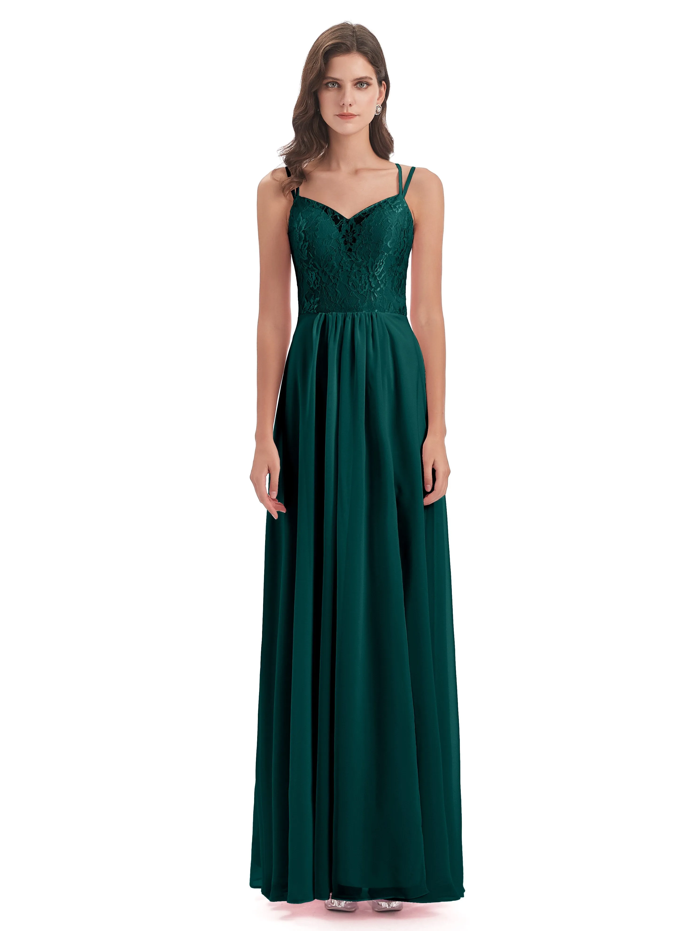 Heidi Elegant Spaghetti Straps Long Bridesmaid Dresses